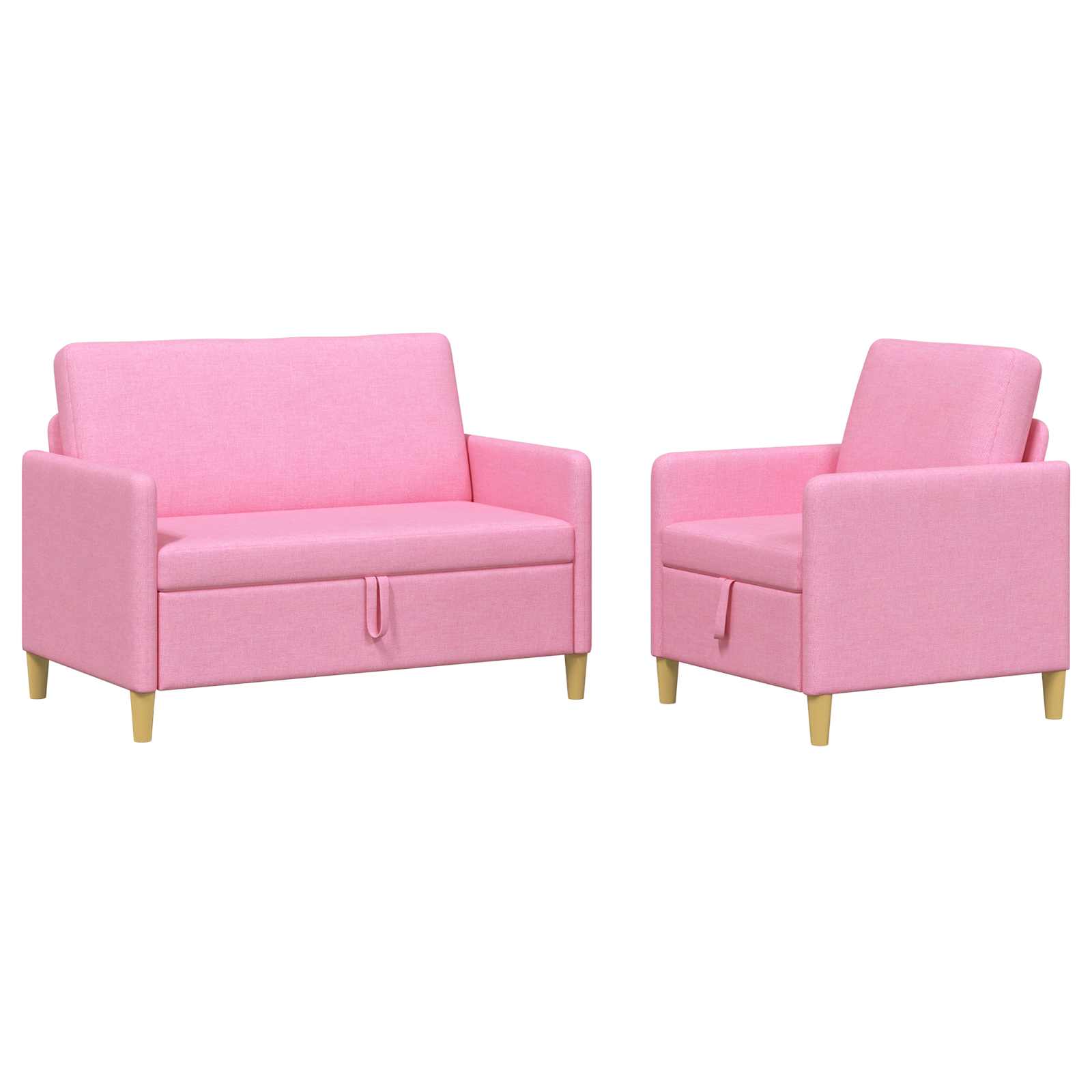 Set sofe s pohranom 2 pcs Ružičasta Poliester