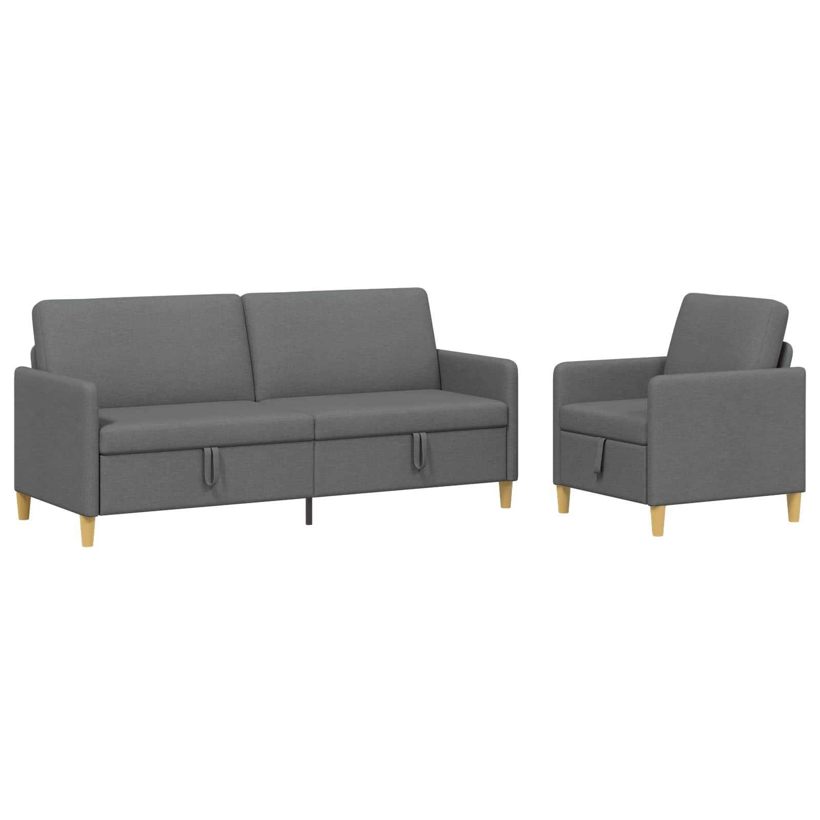 Set sofe s pohranom 2 pcs Tamnosiva Poliester