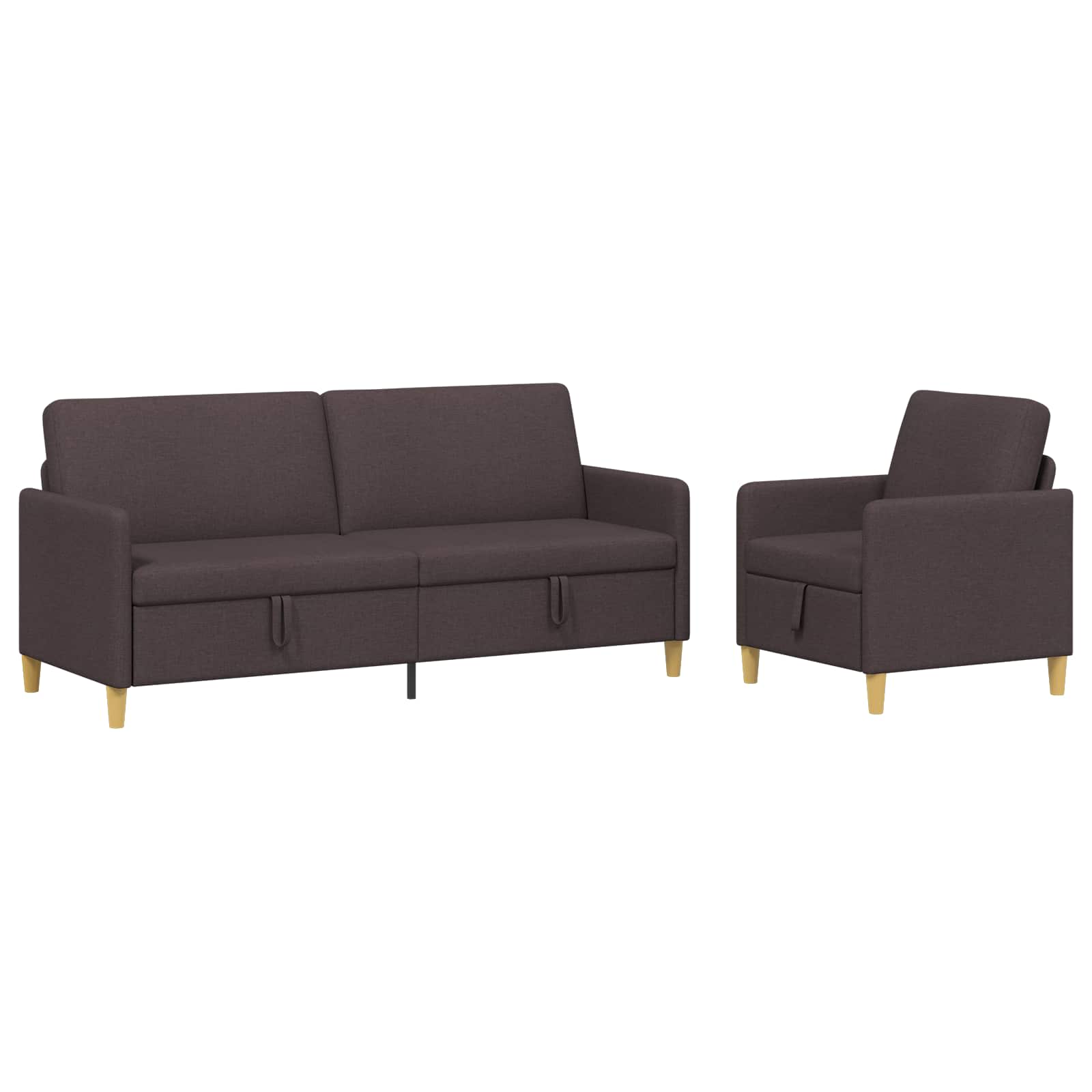 Set sofe s pohranom 2 pcs Tamno smeđa Poliester