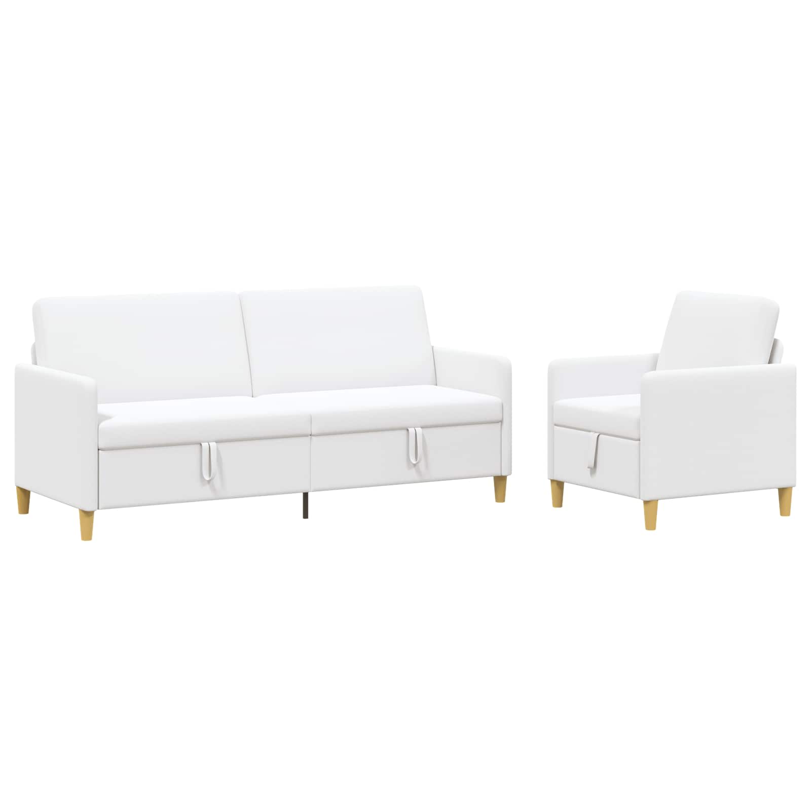 Set sofe s pohranom 2 pcs Bijela Poliester