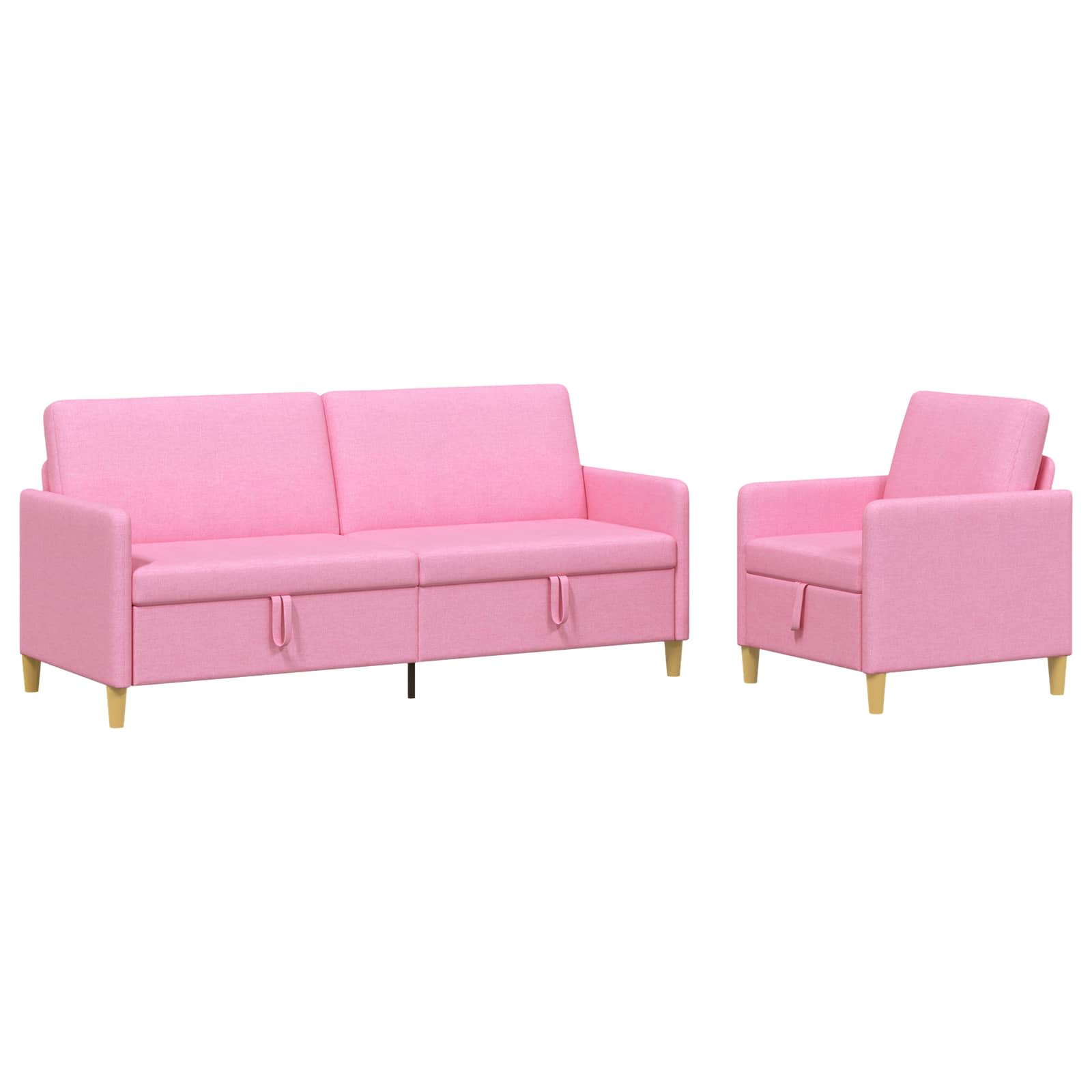 Set sofe s pohranom 2 pcs Ružičasta Poliester