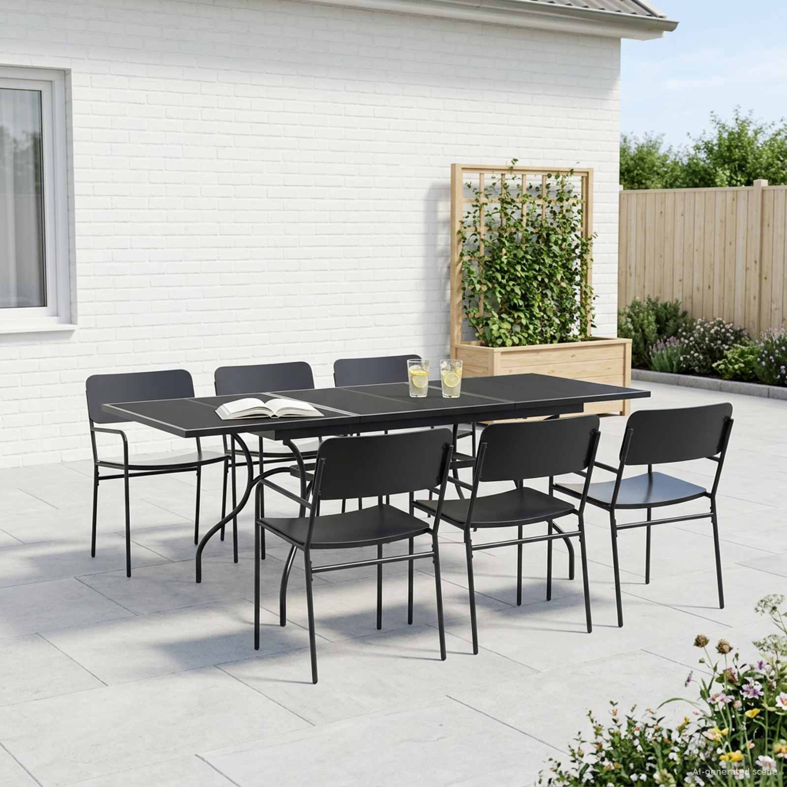 Produživi Mrežasti Stol za Jelo Antracit 212 x 90 x 76 cm Čelik