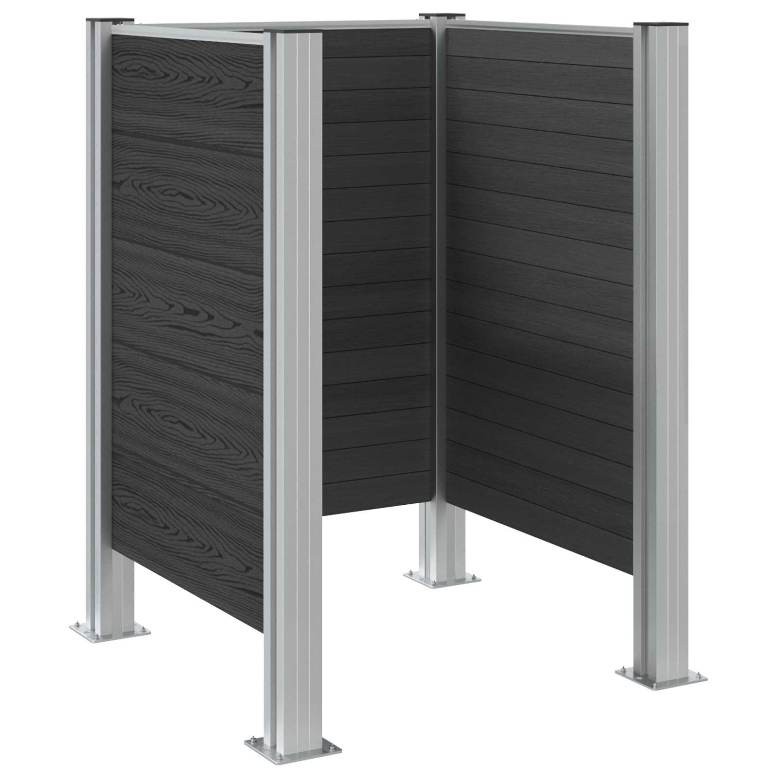 Ograda za kante za smeće Siva 85 x 85 x 115 cm Aluminij i WPC
