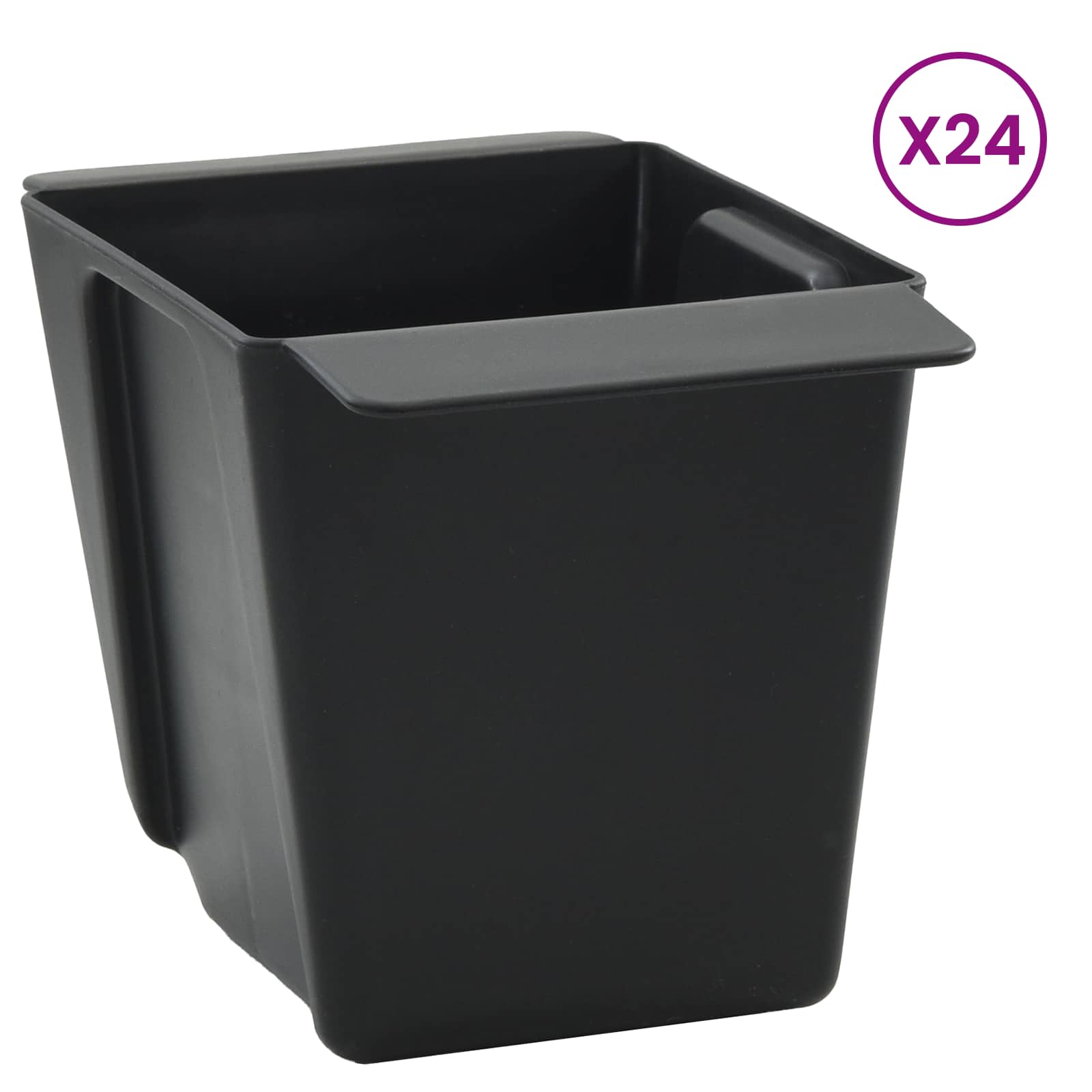 Kutije za cvijeće za Euro palete 24 pcs Crna 13,5 x 9 x 9,5 cm