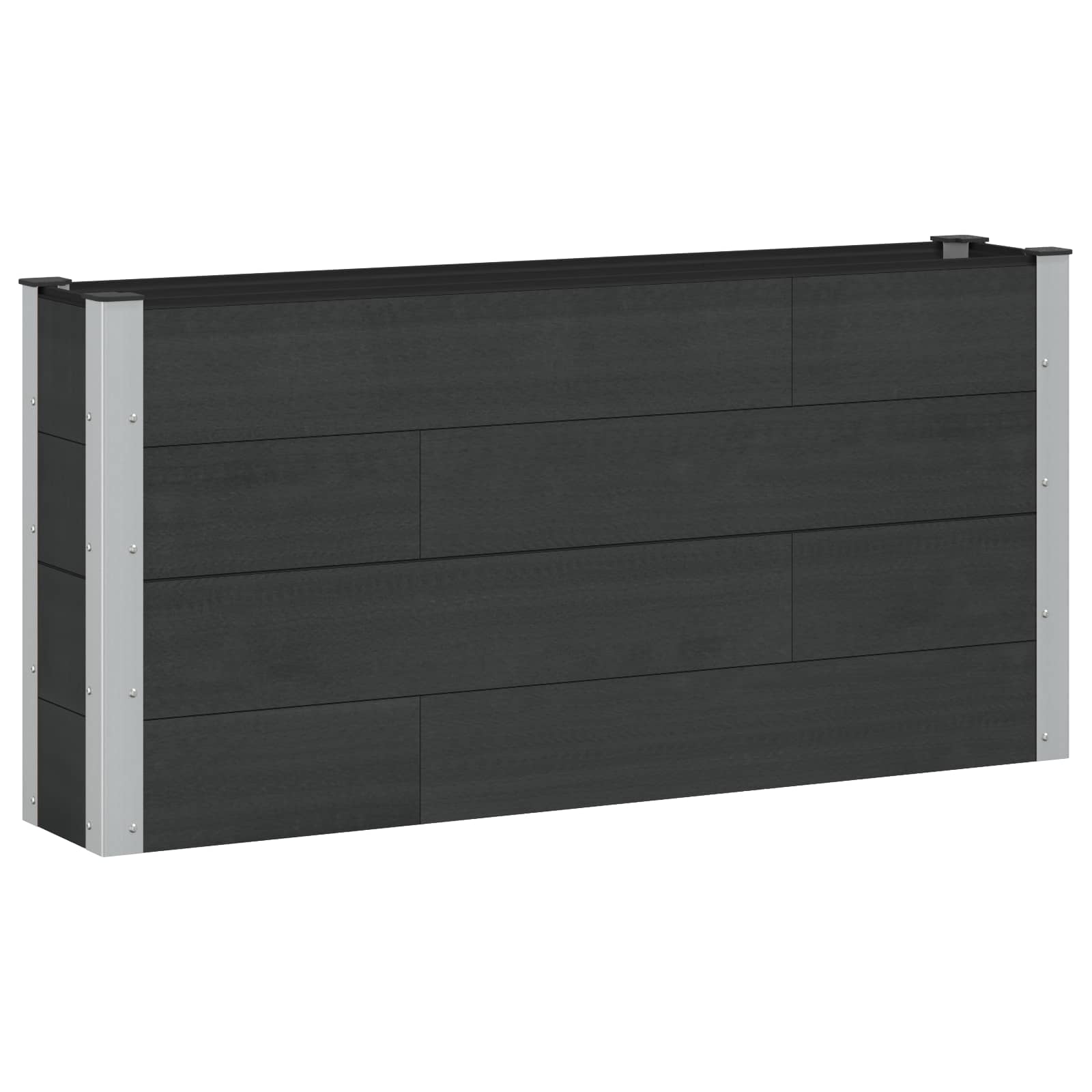 Povišena vrtna gredica Crna 150 x 30 x 72 cm
