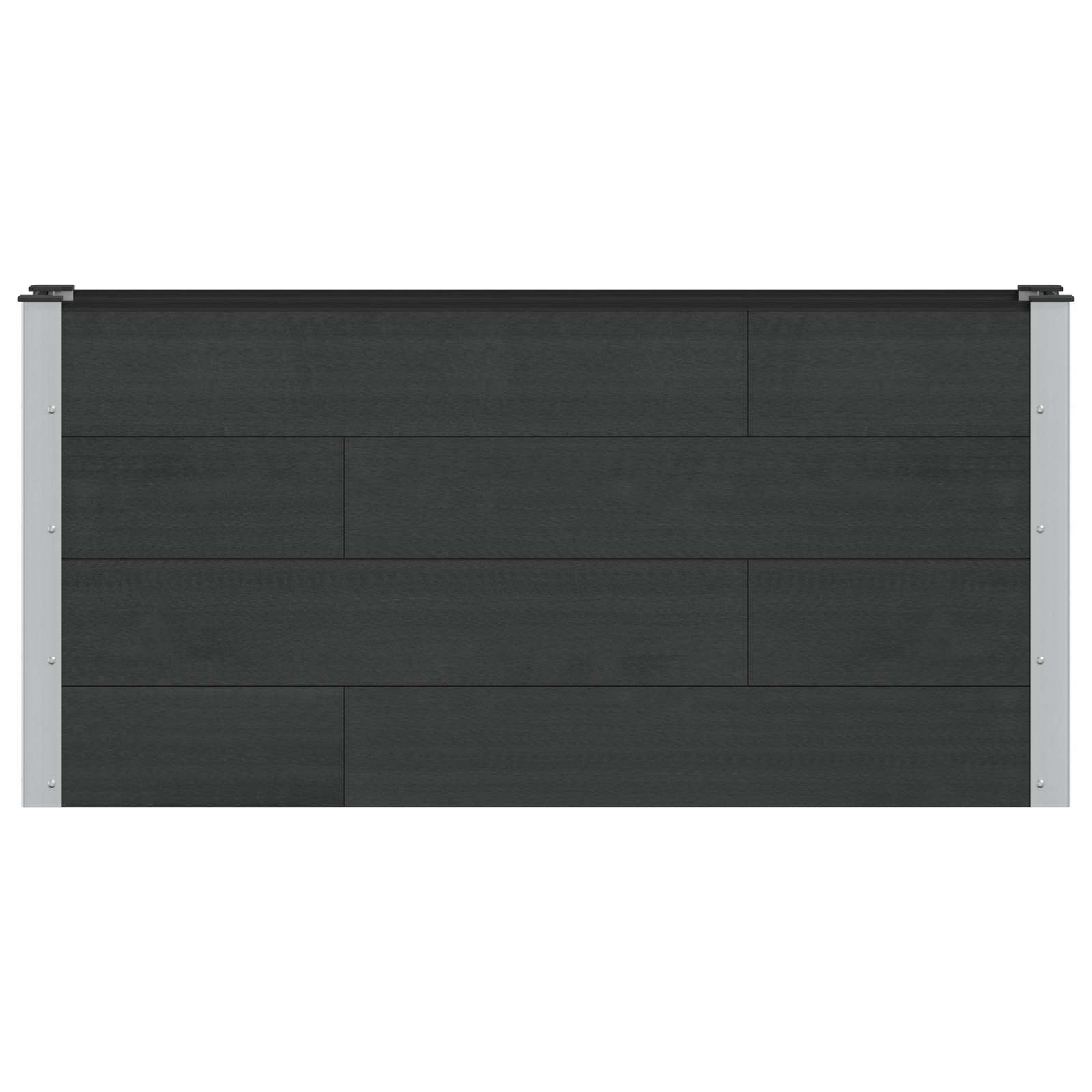 Povišena vrtna gredica Crna 150 x 30 x 72 cm