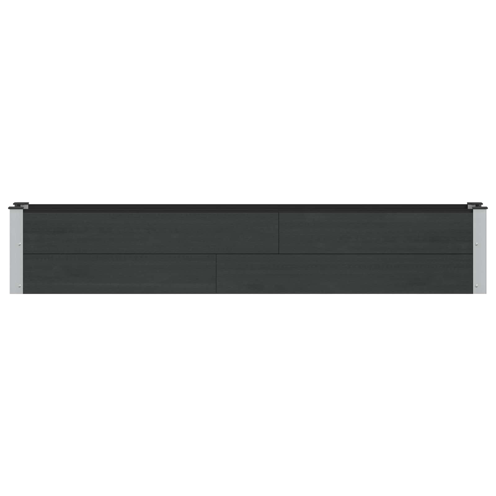 Povišena vrtna gredica Crna 200 x 30 x 36 cm