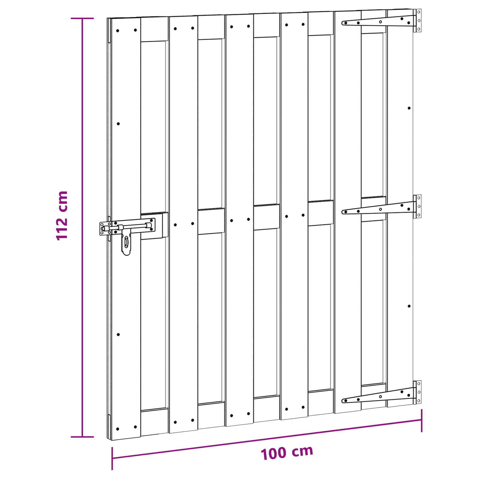 Vrtna vrata 100 x 112 cm WPC i aluminij Crna