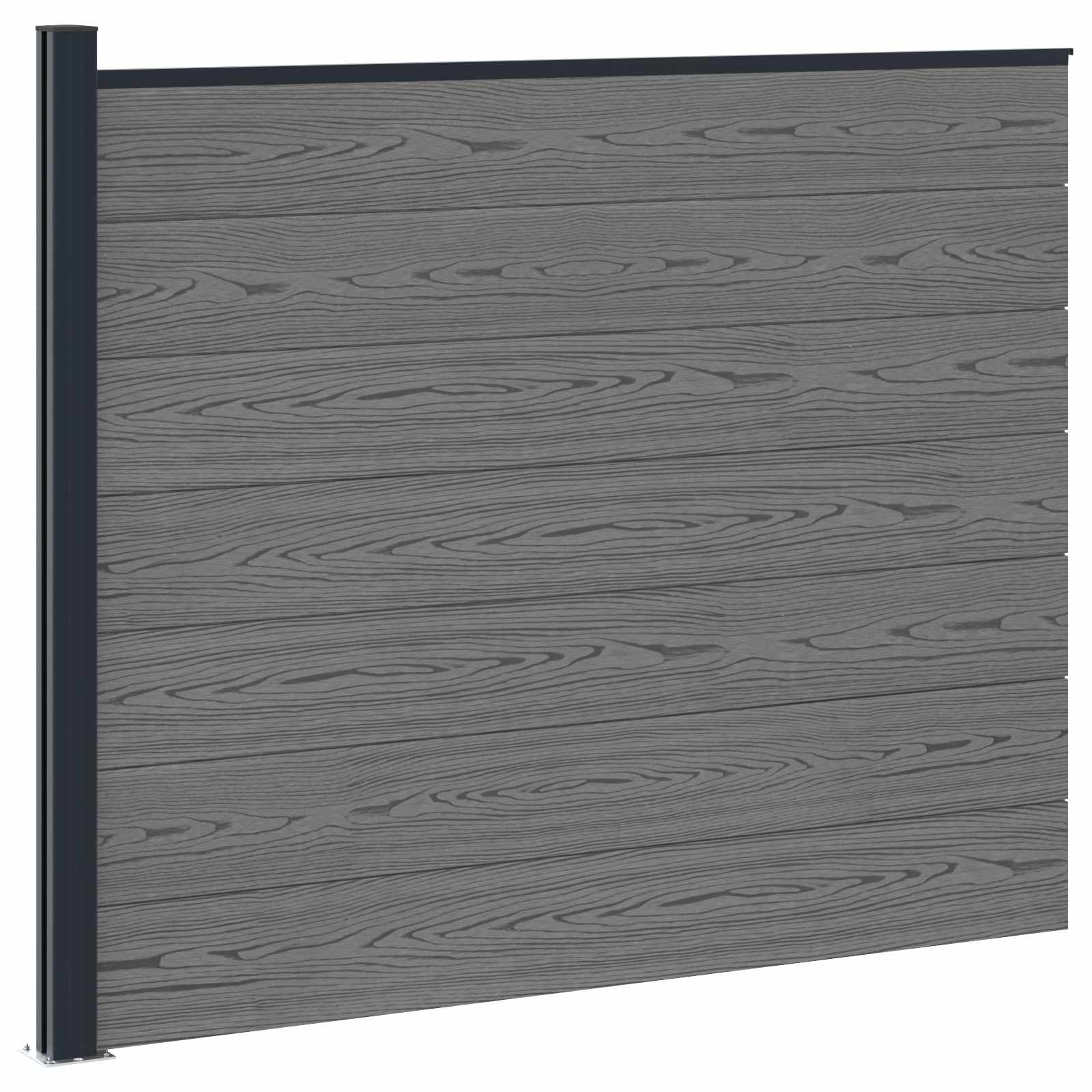 Panel ograde WPC i aluminij Siva