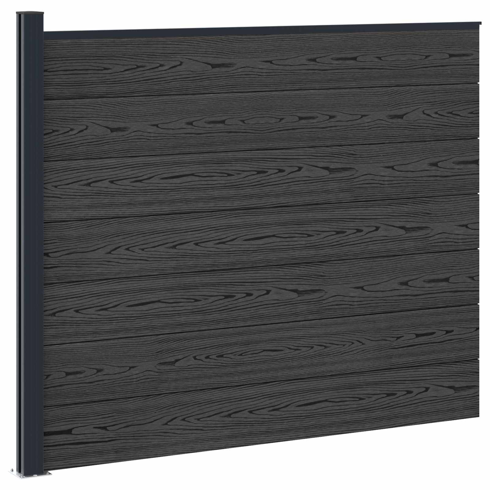 Panel ograde WPC i aluminij Crna