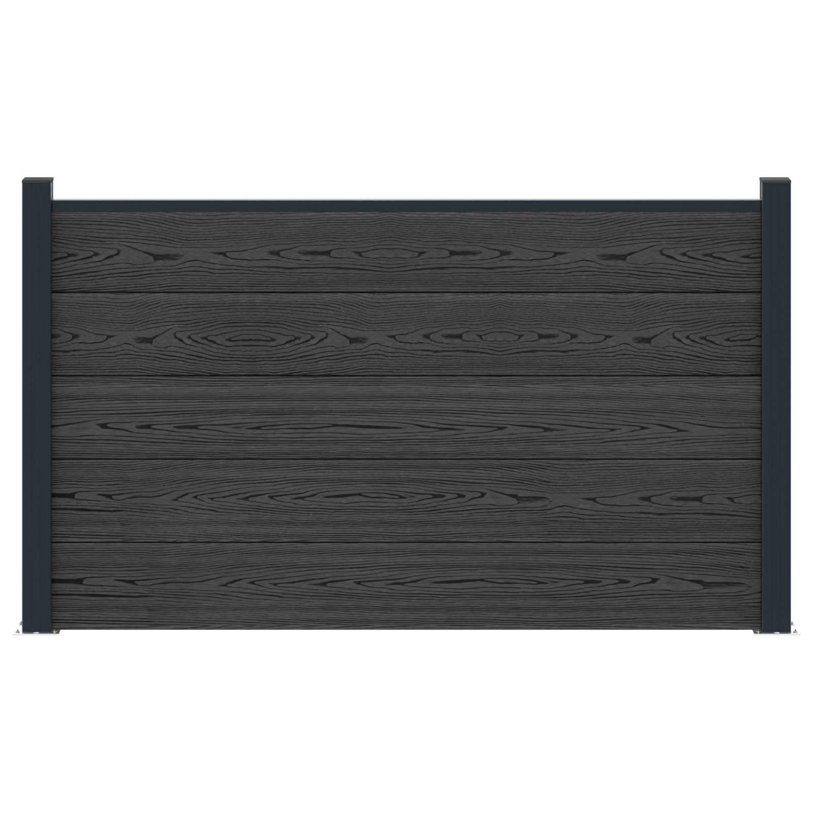 Panel ograde WPC i aluminij Crna