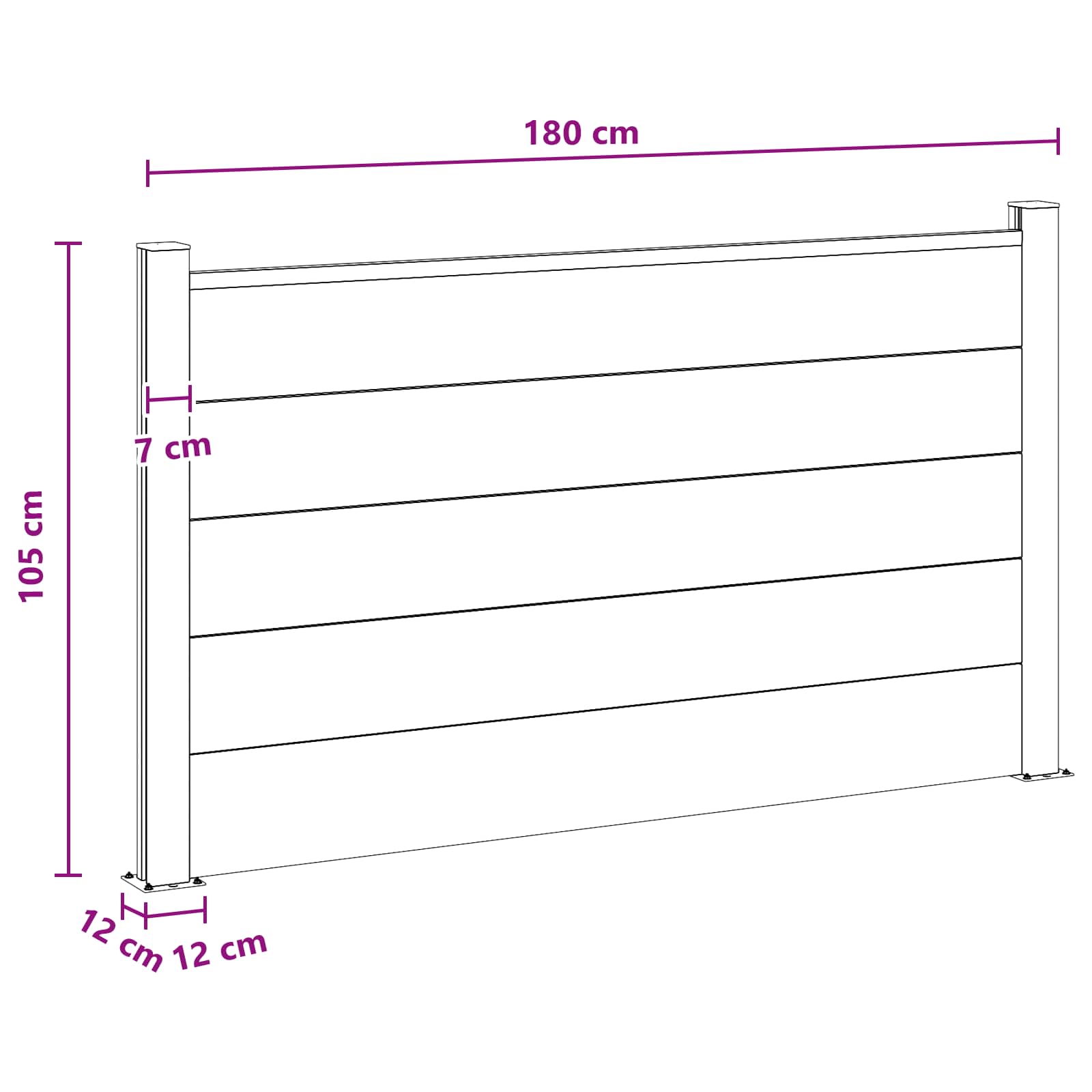 Panel ograde WPC i aluminij Crna