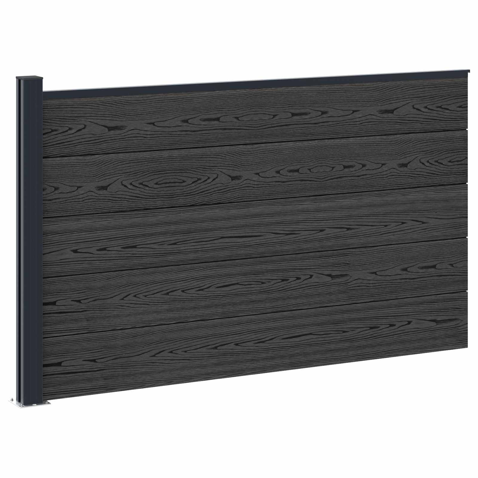 Panel ograde WPC i aluminij Crna