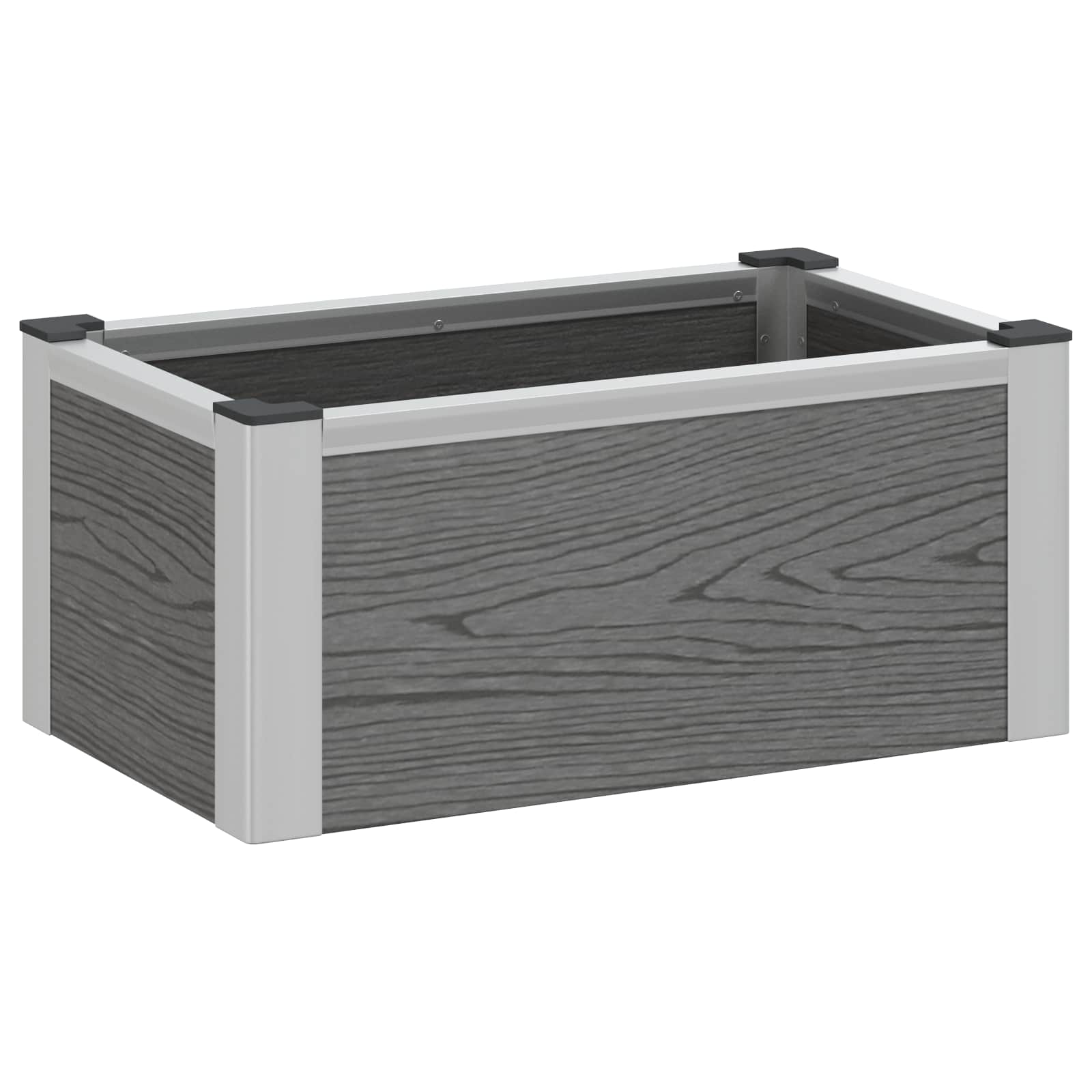 Povišena vrtna gredica Siva 50 x 30 x 22 cm WPC i aluminij