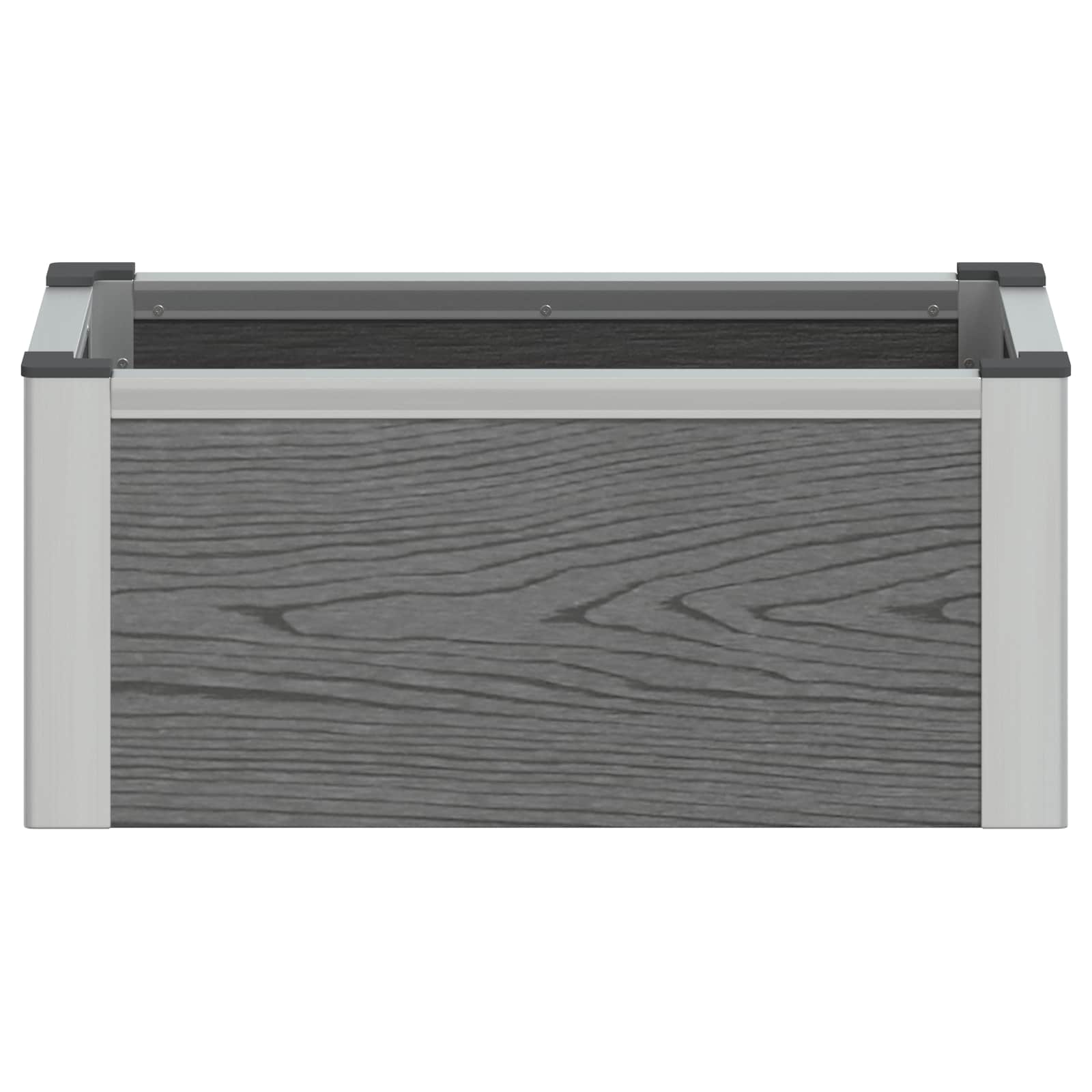 Povišena vrtna gredica Siva 50 x 30 x 22 cm WPC i aluminij