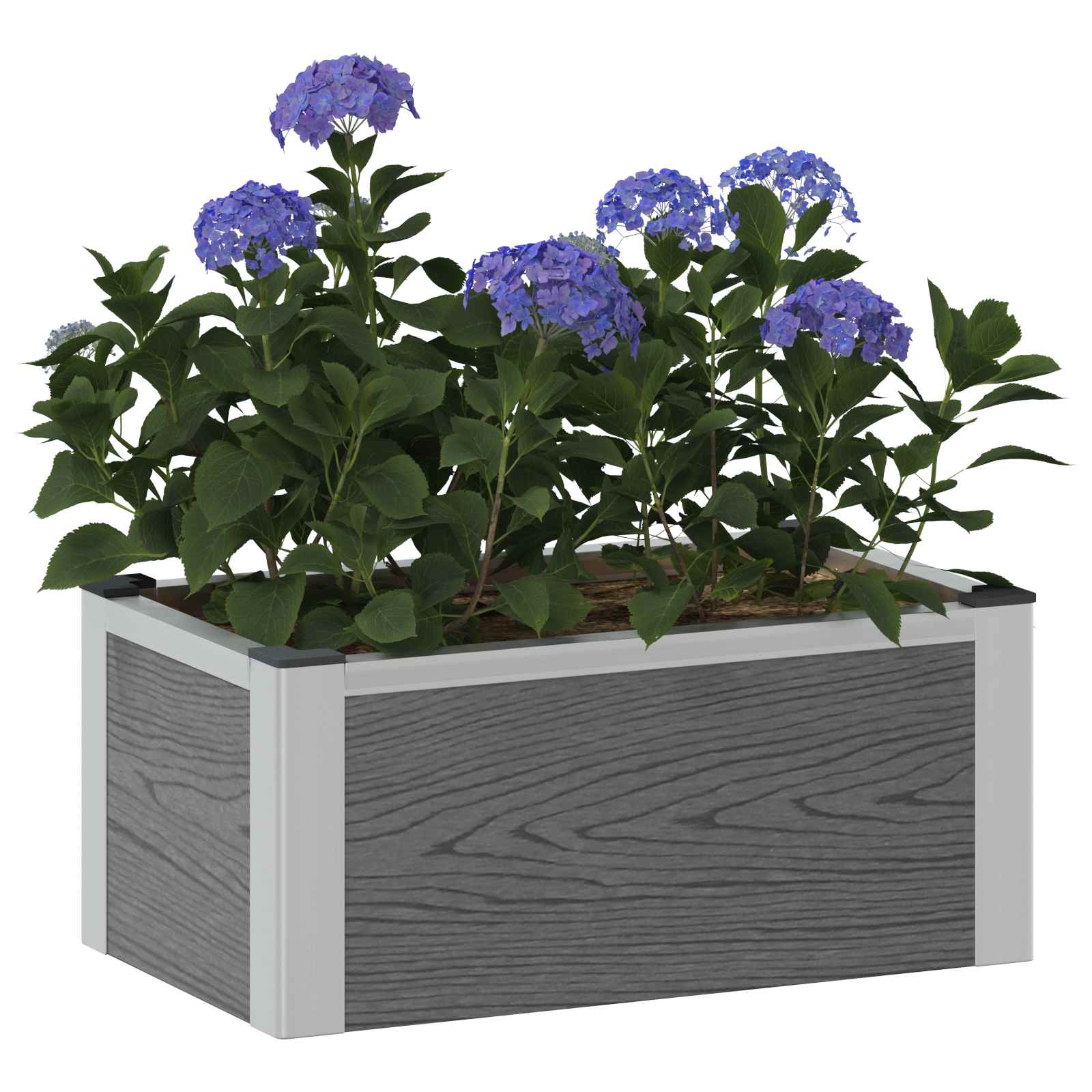 Povišena vrtna gredica Siva 50 x 30 x 22 cm WPC i aluminij