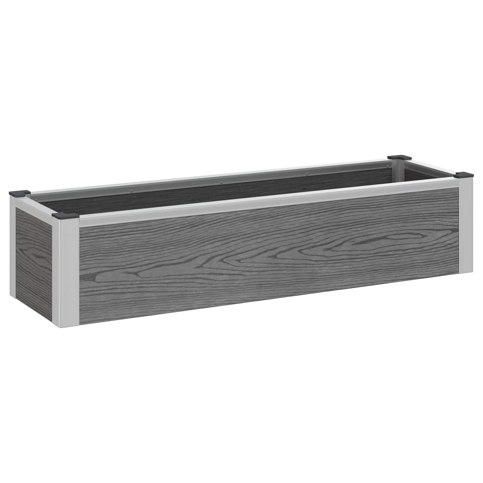 Povišena vrtna gredica Siva 100 x 30 x 22 cm WPC i aluminij