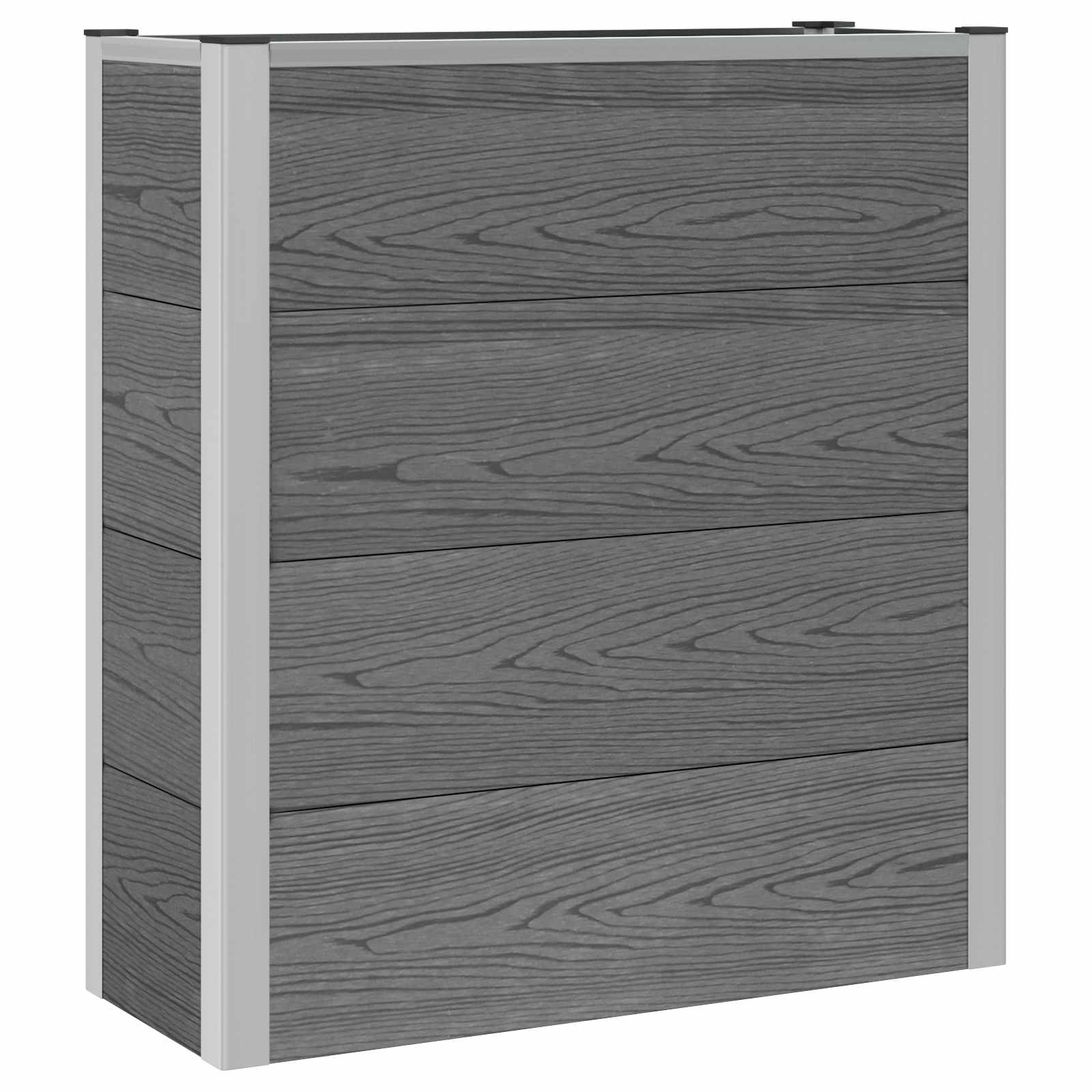Povišena vrtna gredica Siva 75 x 30 x 82 cm WPC i aluminij