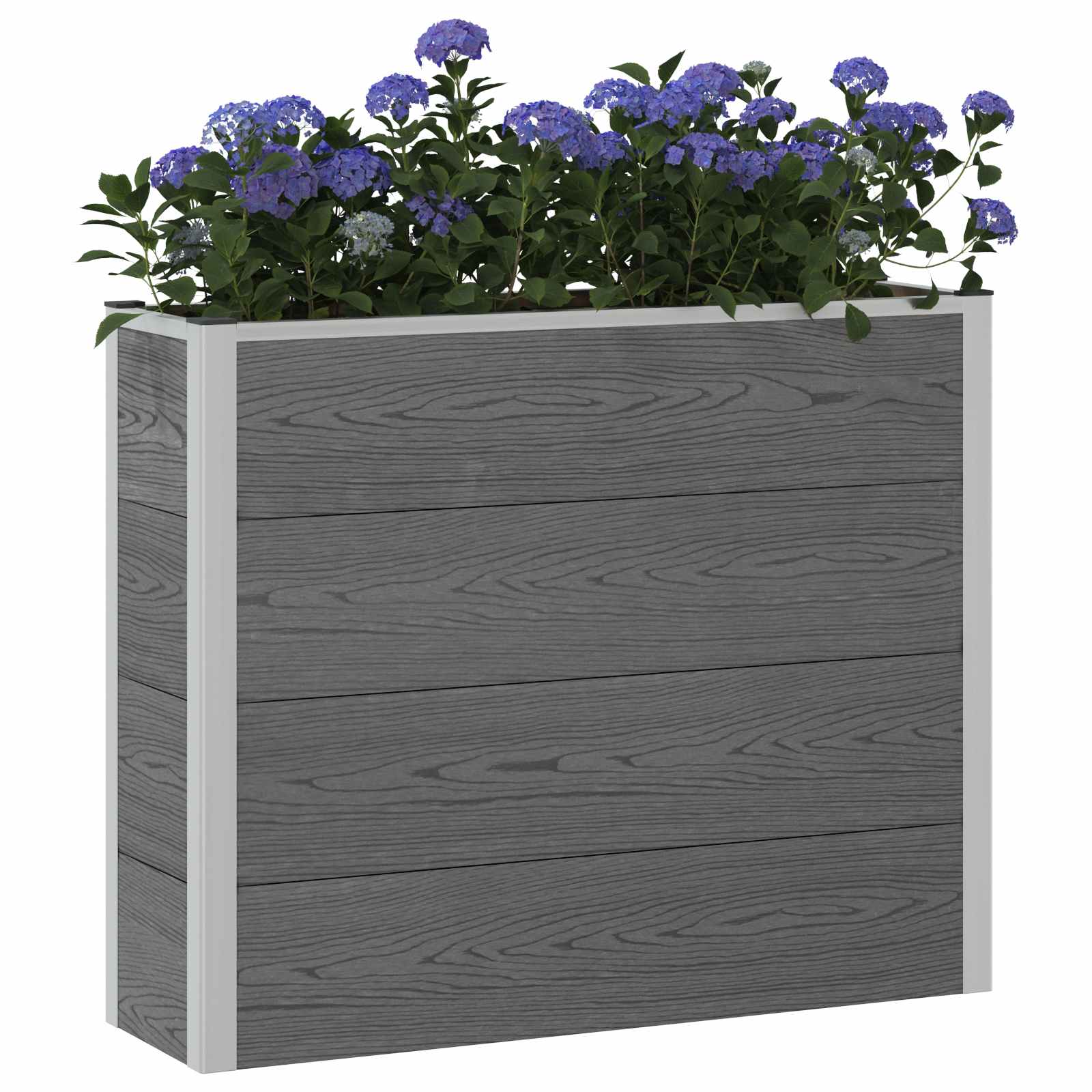 Povišena vrtna gredica Siva 100 x 30 x 22 cm WPC i aluminij