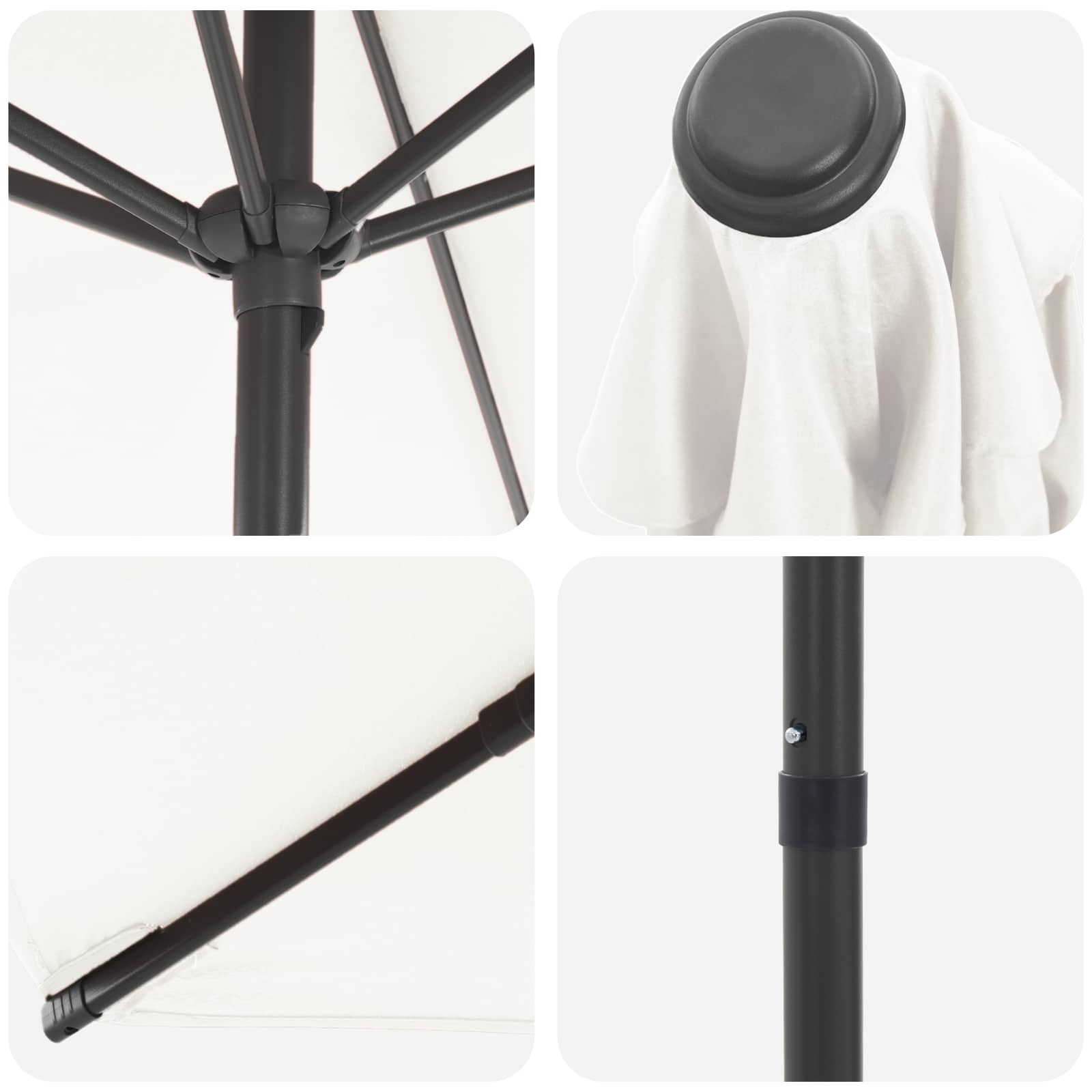 Vrtni suncobran 230 x 230 cm Poliester Pravokutni Krem