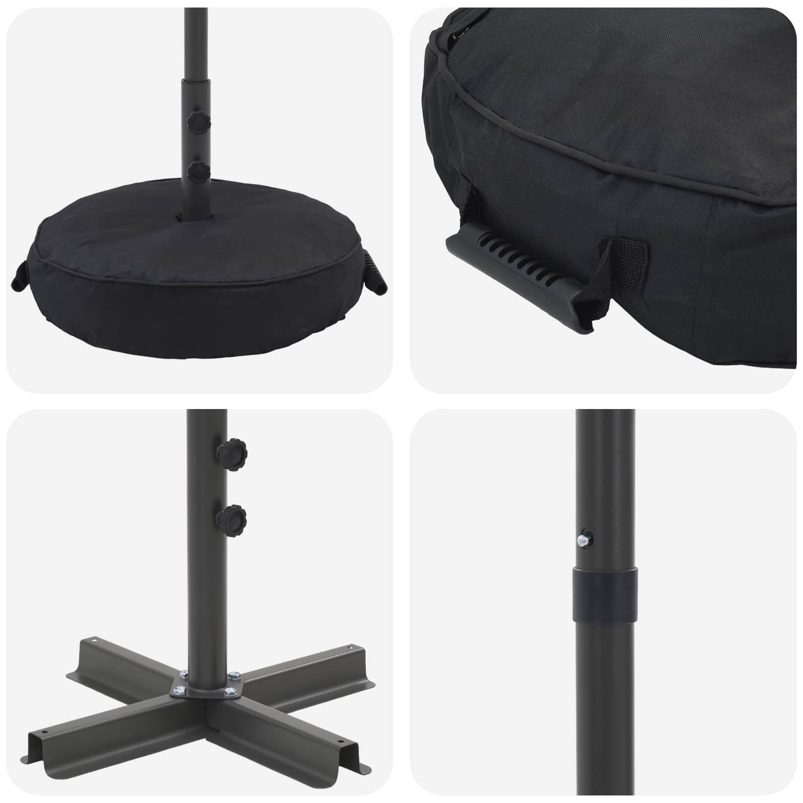 Vrtni Parasol s Podnožjem 200 x 300 cm Poliester Pravokutni