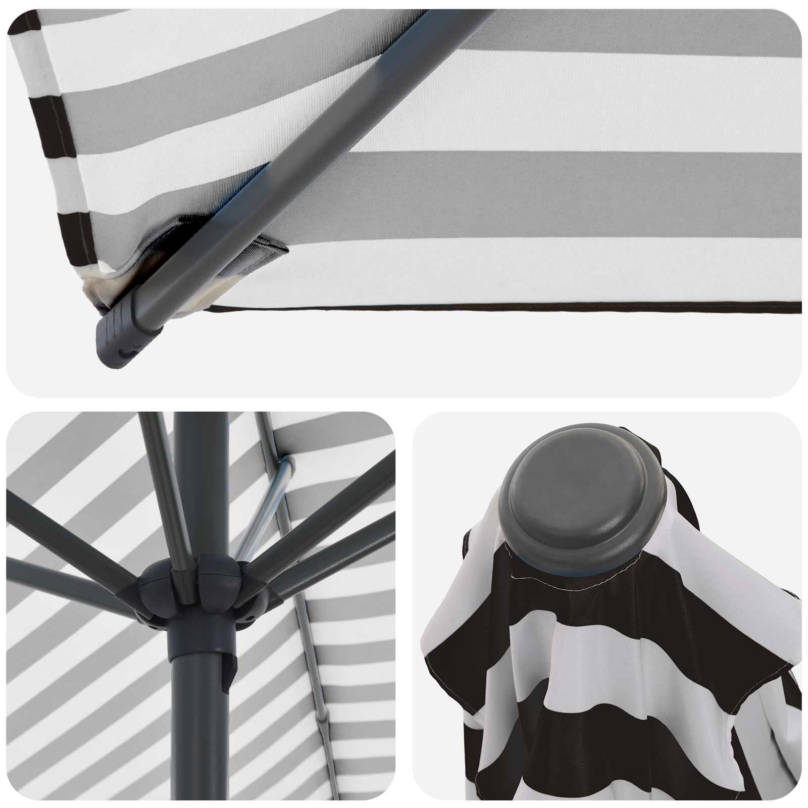 Vrtni Parasol s Podnožjem 300 x 300 cm Poliester Pravokutni