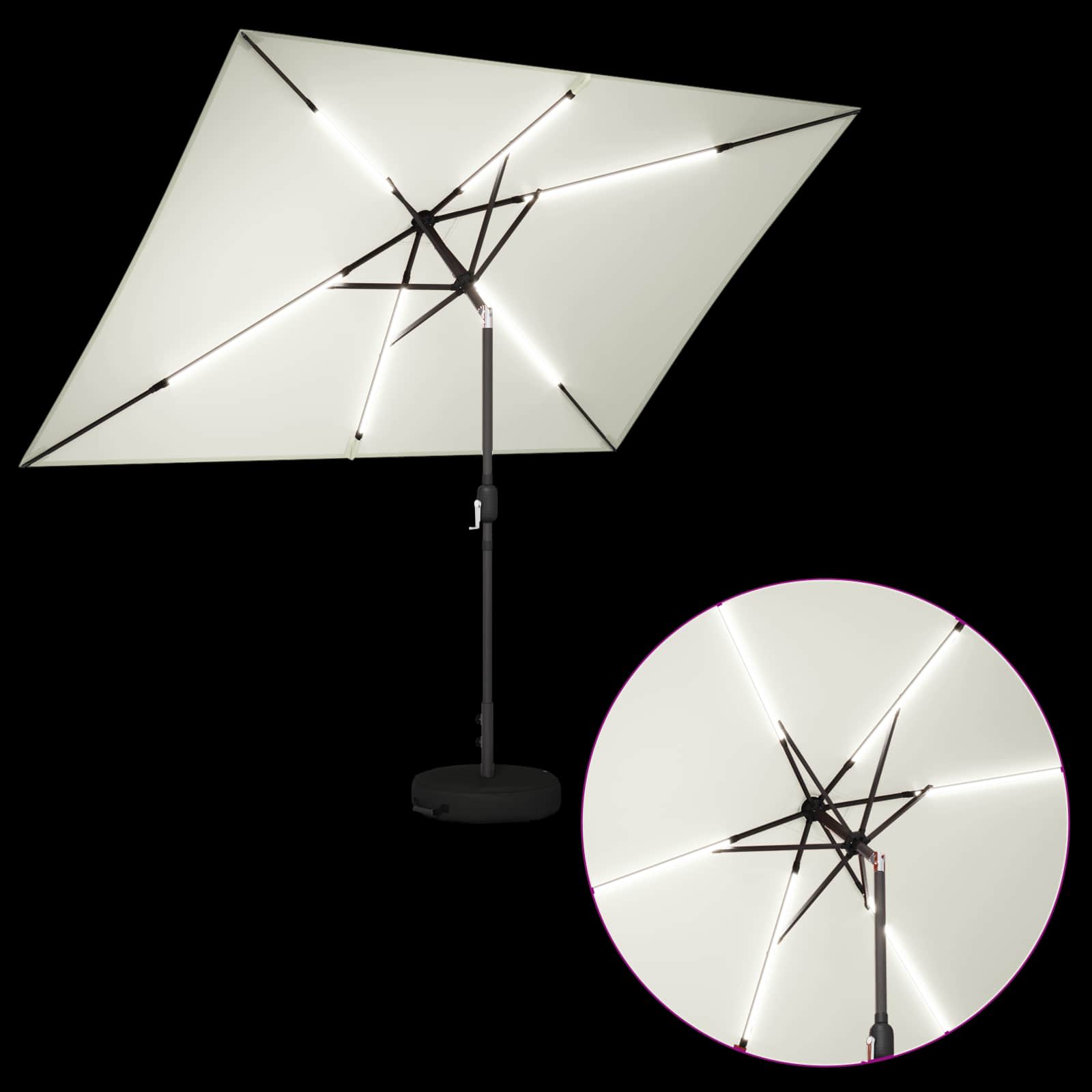 Suncobran za vrt s LED svjetlima i postoljem 200 x 300 cm