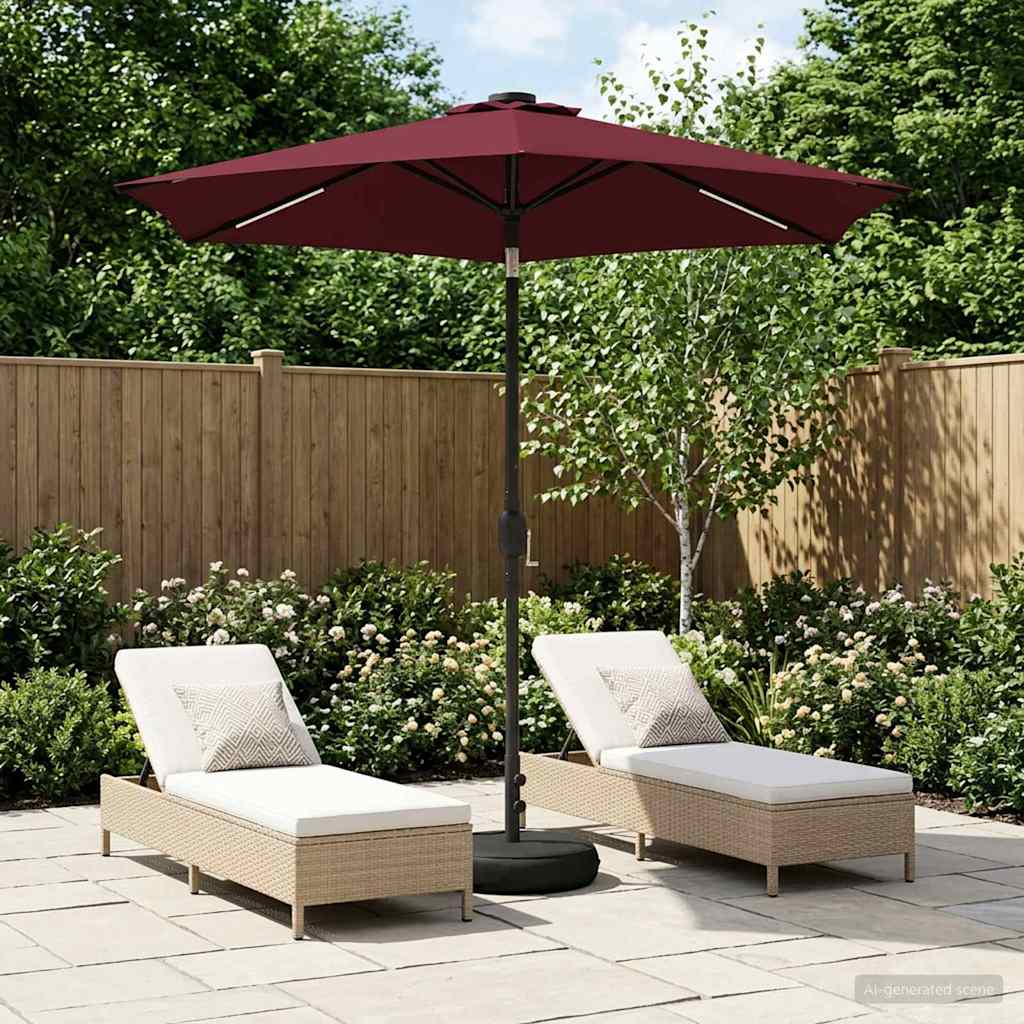 Suncobran za vrt s LED svjetlima i postoljem 230 x 230 cm