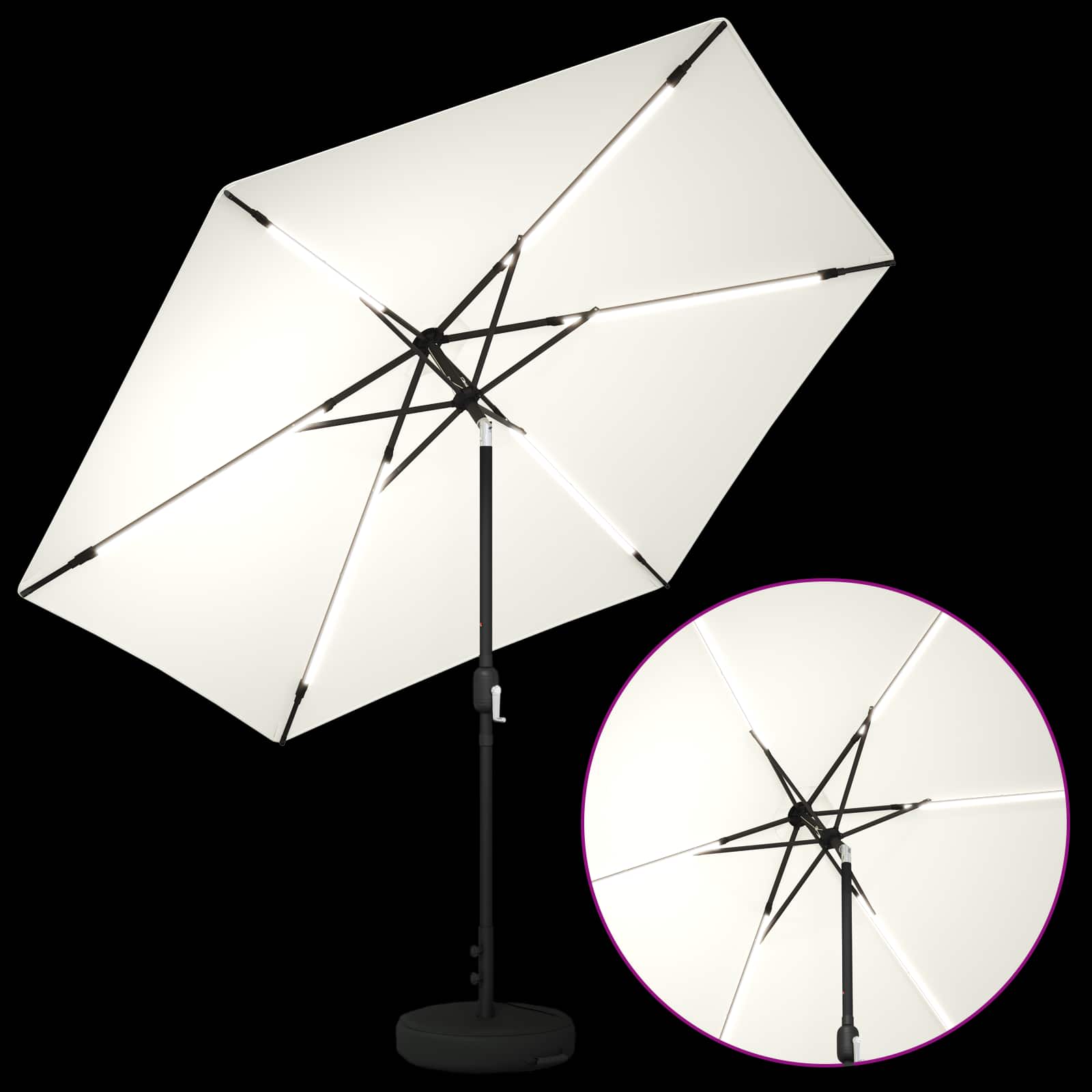 Suncobran za vrt s LED svjetlima i postoljem 300 x 300 cm