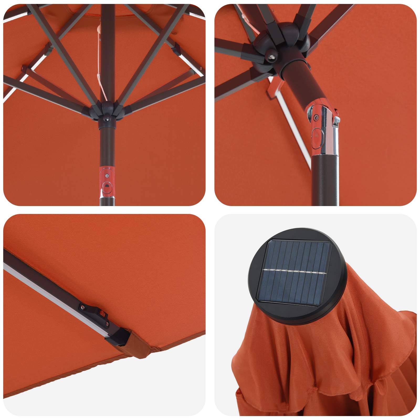 Suncobran za vrt s LED svjetlima i postoljem 300 x 300 cm