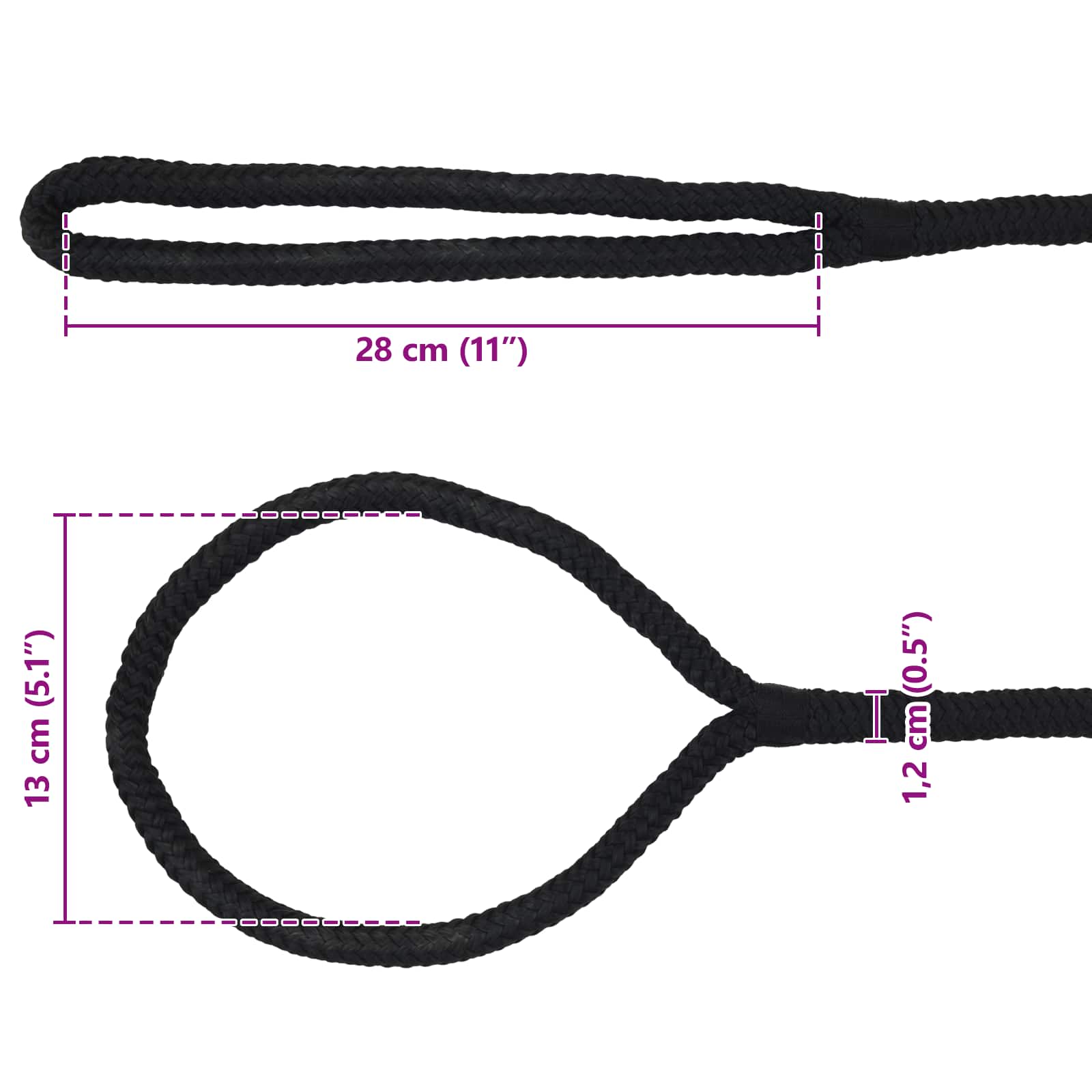 Konopac za čamce 15 m 1.2 Crna Poliester