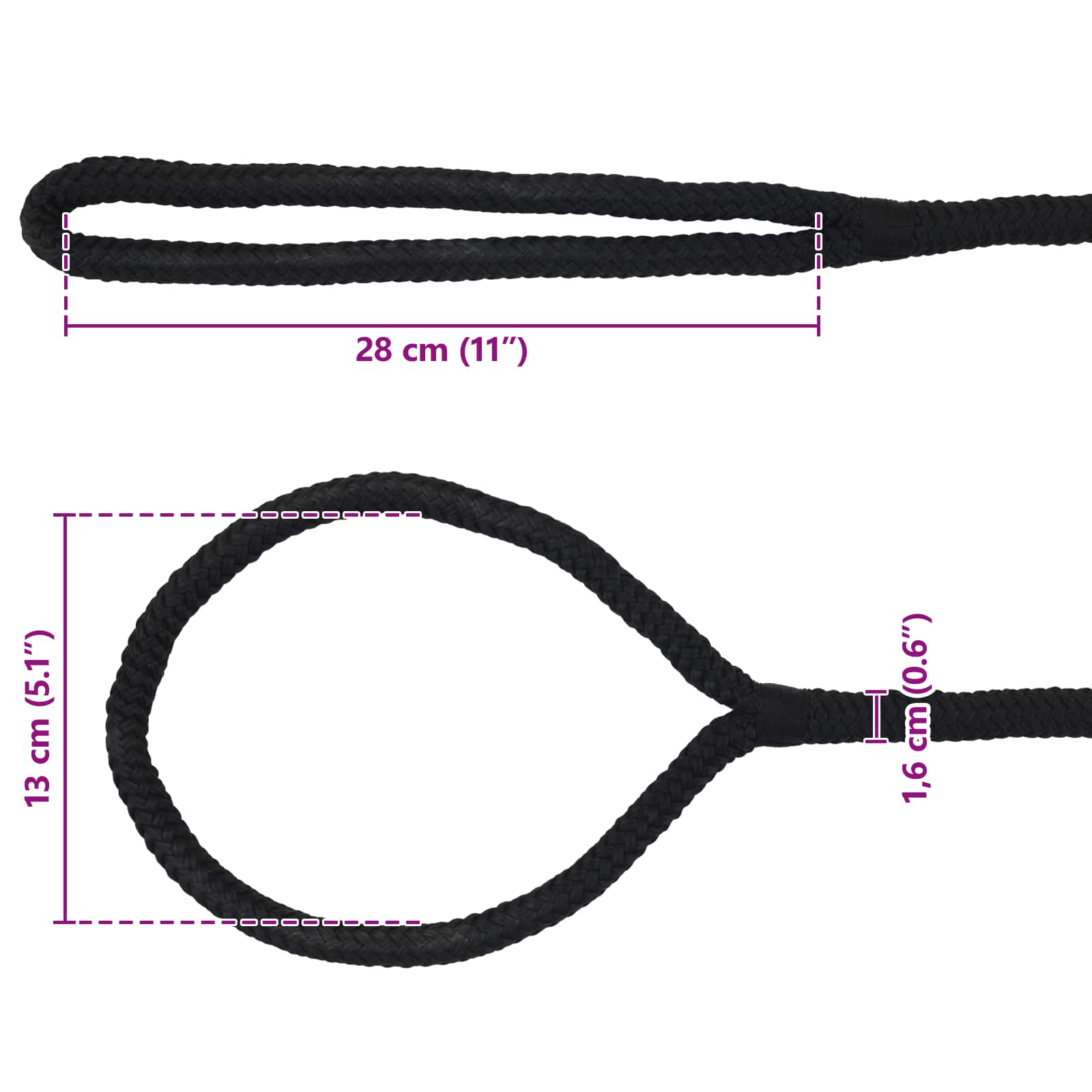 Konopac za čamce 15 m 1.6 Crna Poliester