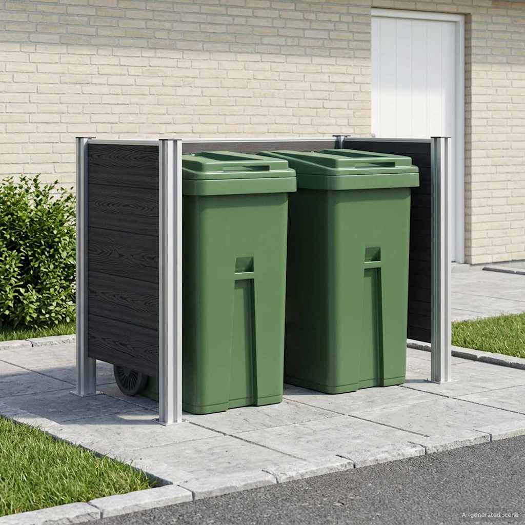Ograda za kante za smeće Siva 161 x 85 x 115 cm Aluminij i WPC