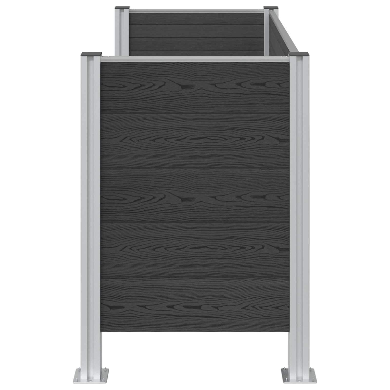 Ograda za kante za smeće Siva 161 x 85 x 115 cm Aluminij i WPC