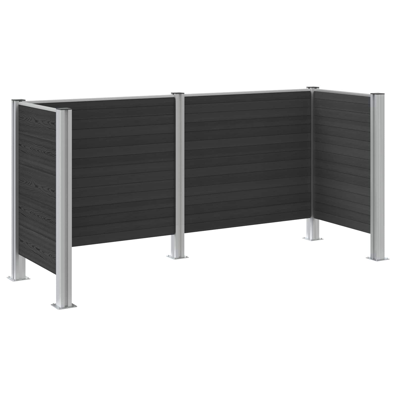 Ograda za kante za smeće Siva 237 x 85 x 115 cm Aluminij i WPC