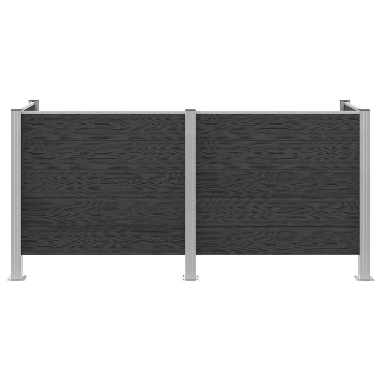 Ograda za kante za smeće Siva 237 x 85 x 115 cm Aluminij i WPC
