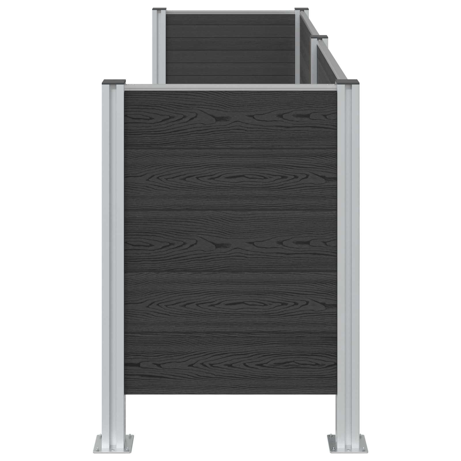 Ograda za kante za smeće Siva 237 x 85 x 115 cm Aluminij i WPC