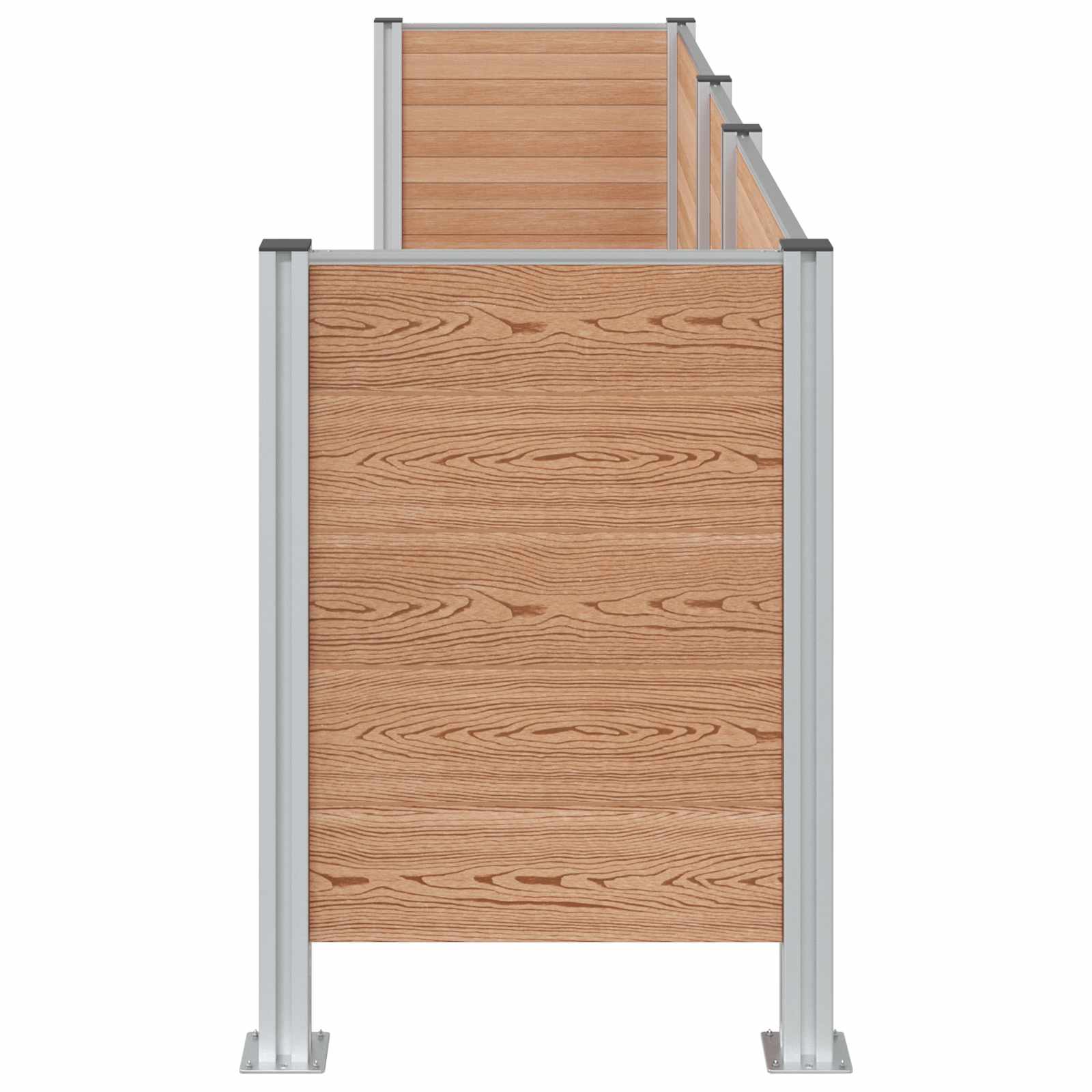 Ograda za kante za smeće Smeđa 315 x 85 x 115 cm Aluminij i WPC