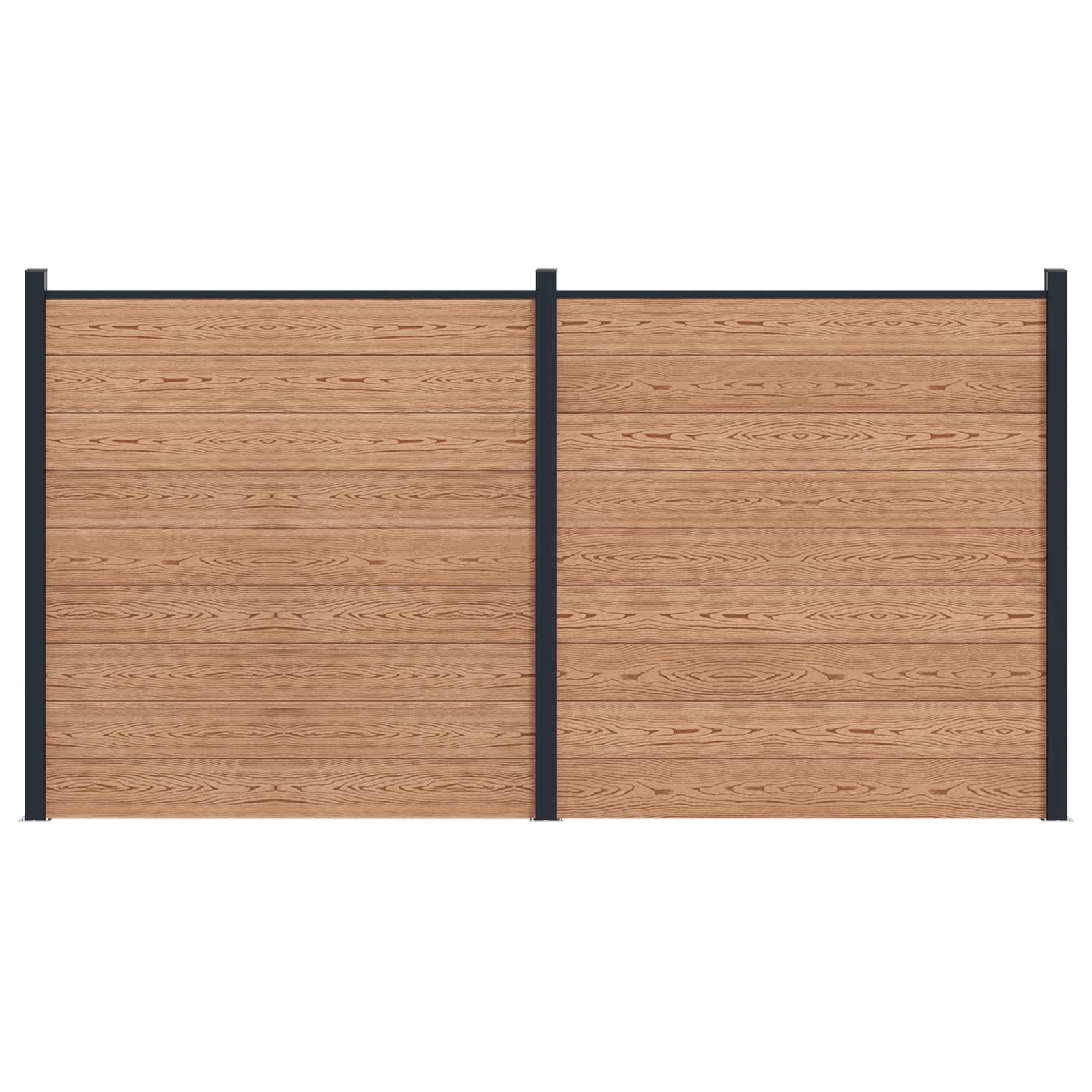 Panel ograde 2 pcs WPC i aluminij Smeđa
