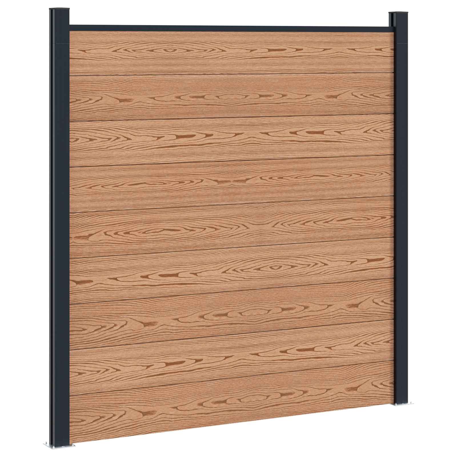Panel ograde 3 pcs WPC i aluminij Smeđa
