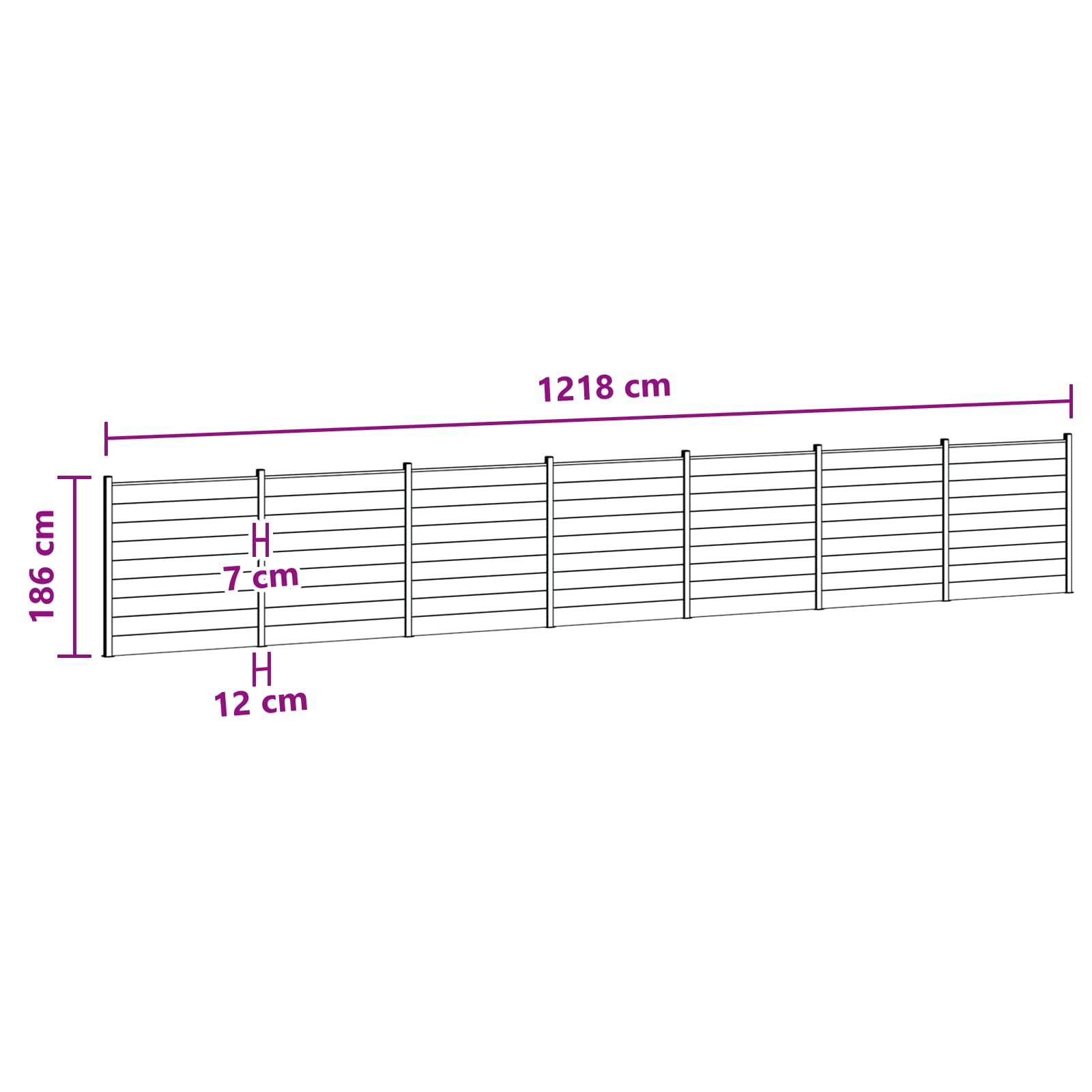 Panel ograde 7 pcs WPC i aluminij Smeđa