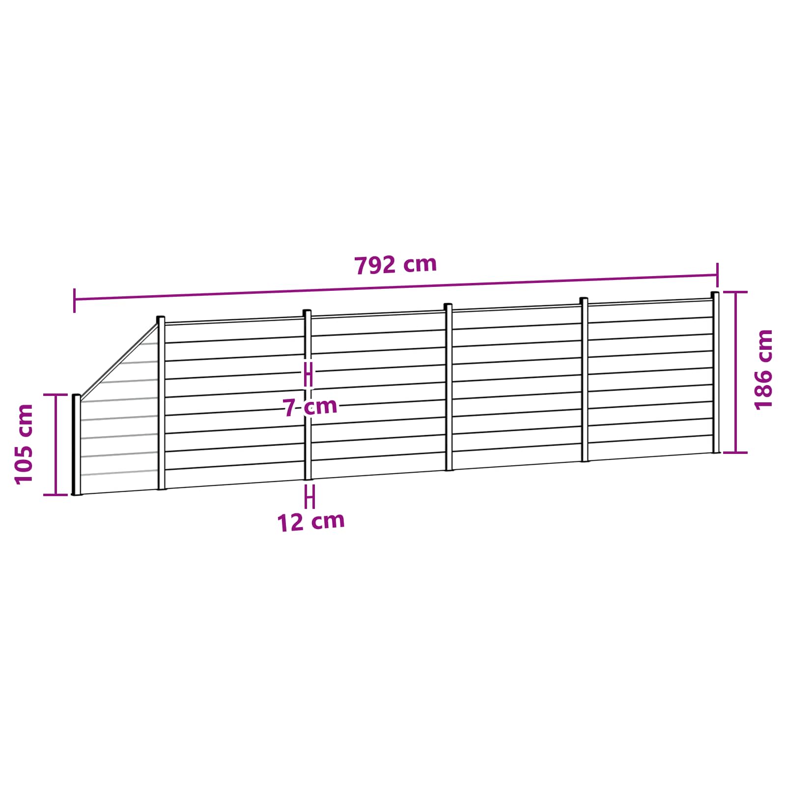 Panel ograde 5 pcs WPC i aluminij Smeđa