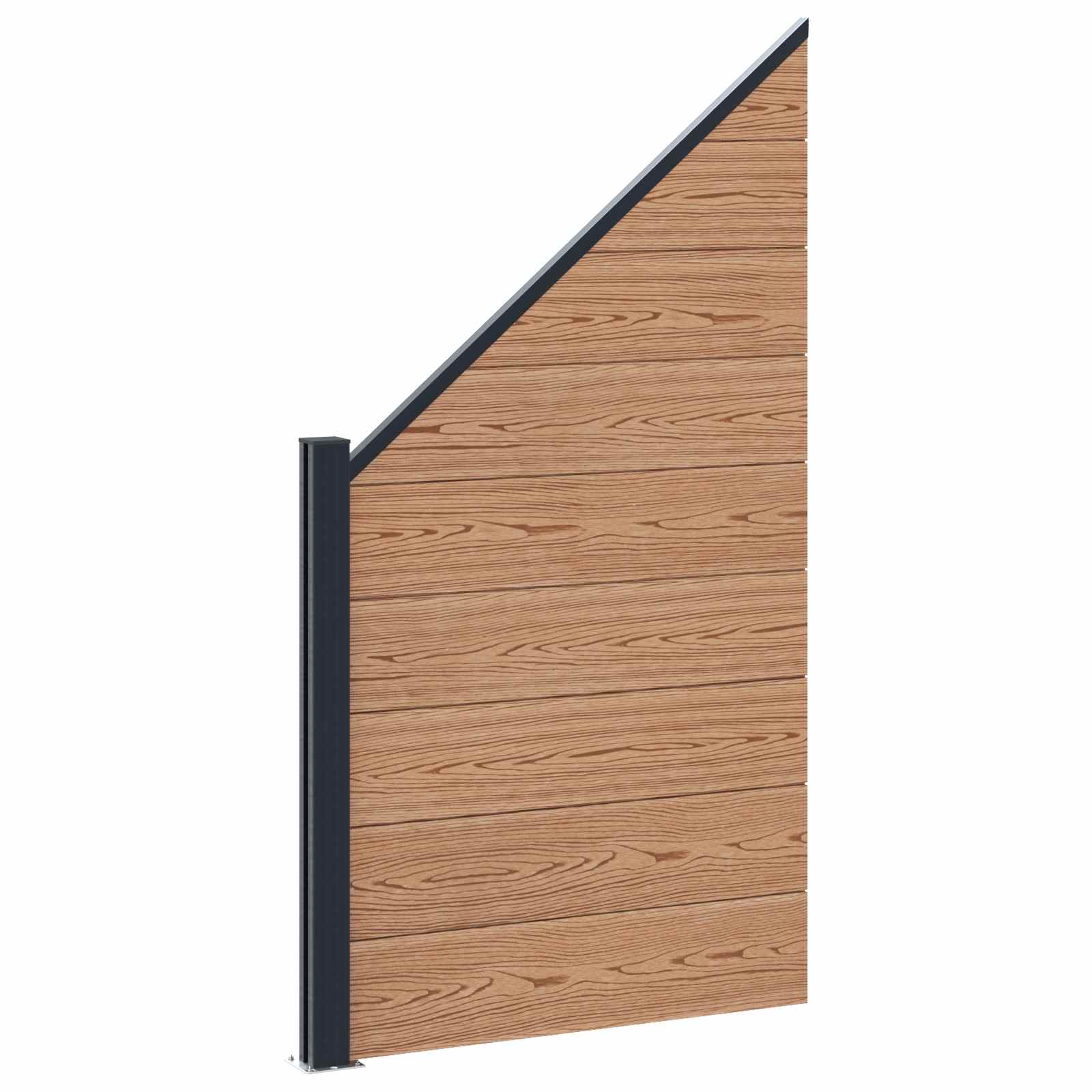 Panel ograde 9 pcs WPC i aluminij Smeđa