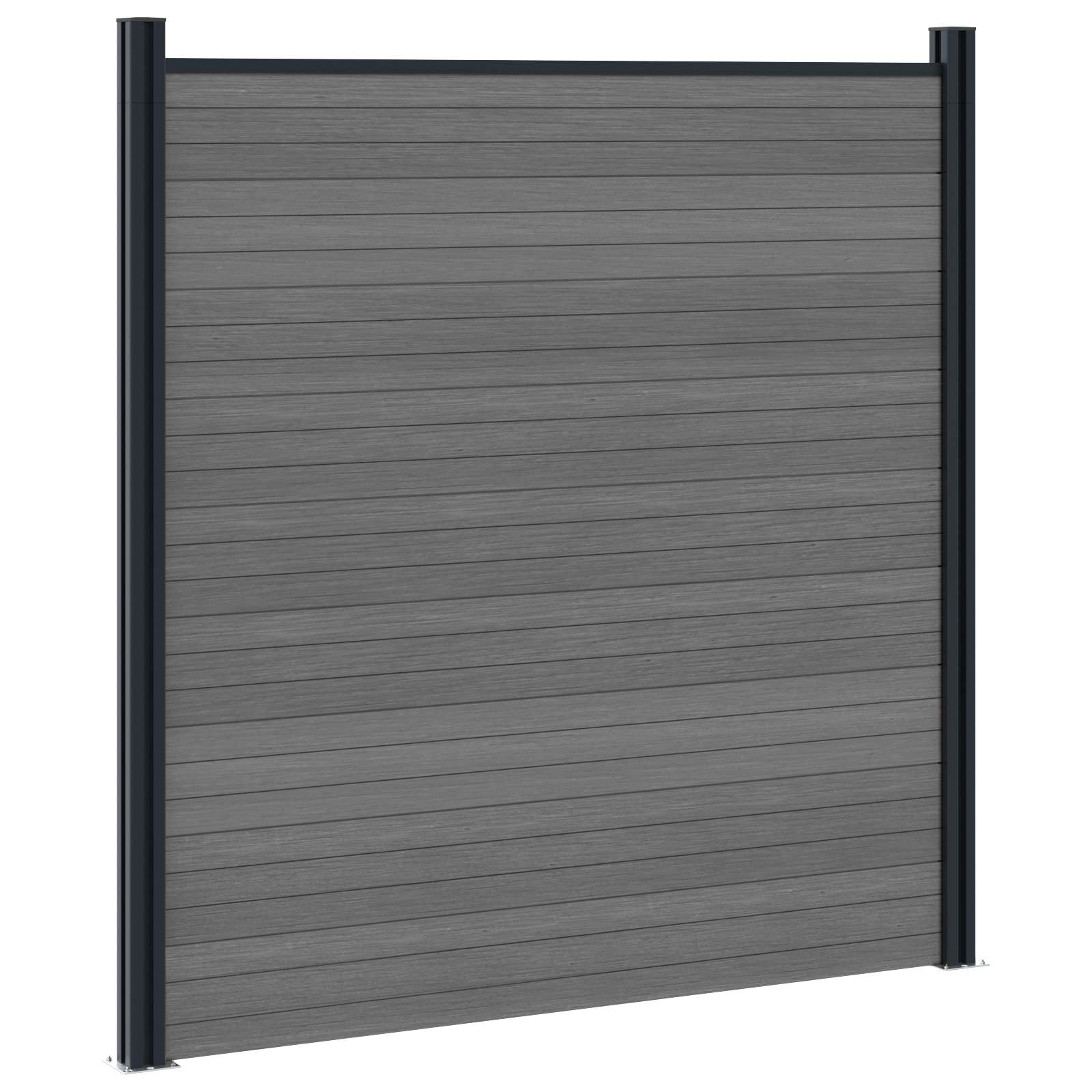 Panel ograde 7 pcs WPC i aluminij Siva