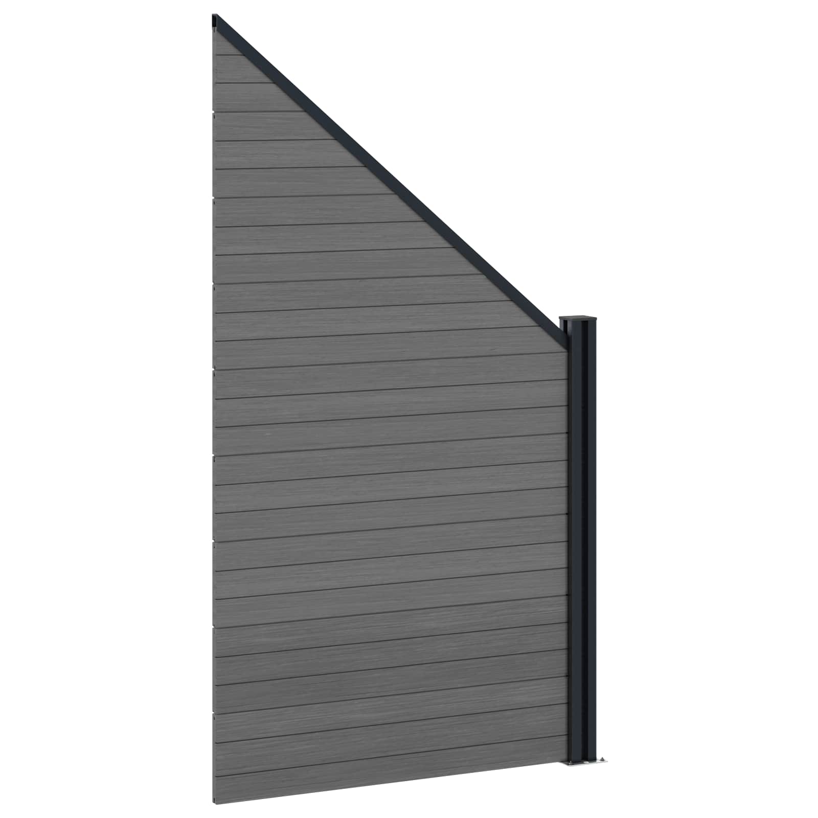 Panel ograde 6 pcs WPC i aluminij Siva