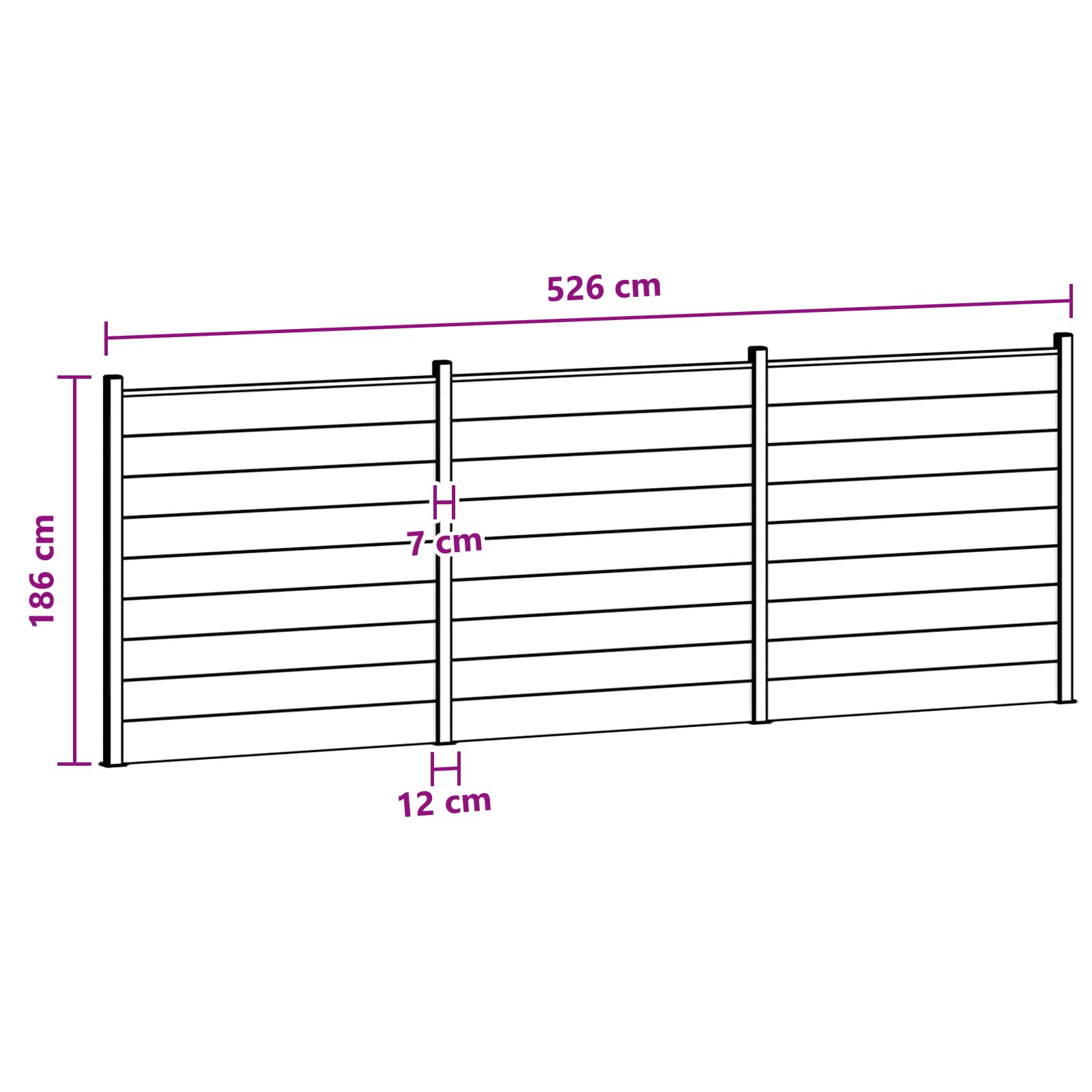 Panel ograde 3 pcs WPC i aluminij Crna