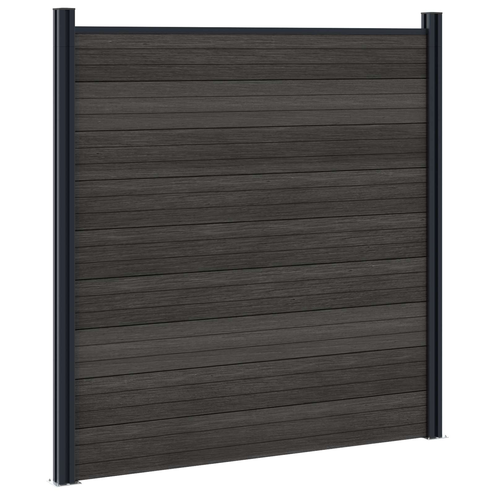 Panel ograde 6 pcs WPC i aluminij Crna