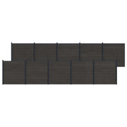 Panel ograde 10 pcs WPC i aluminij Crna