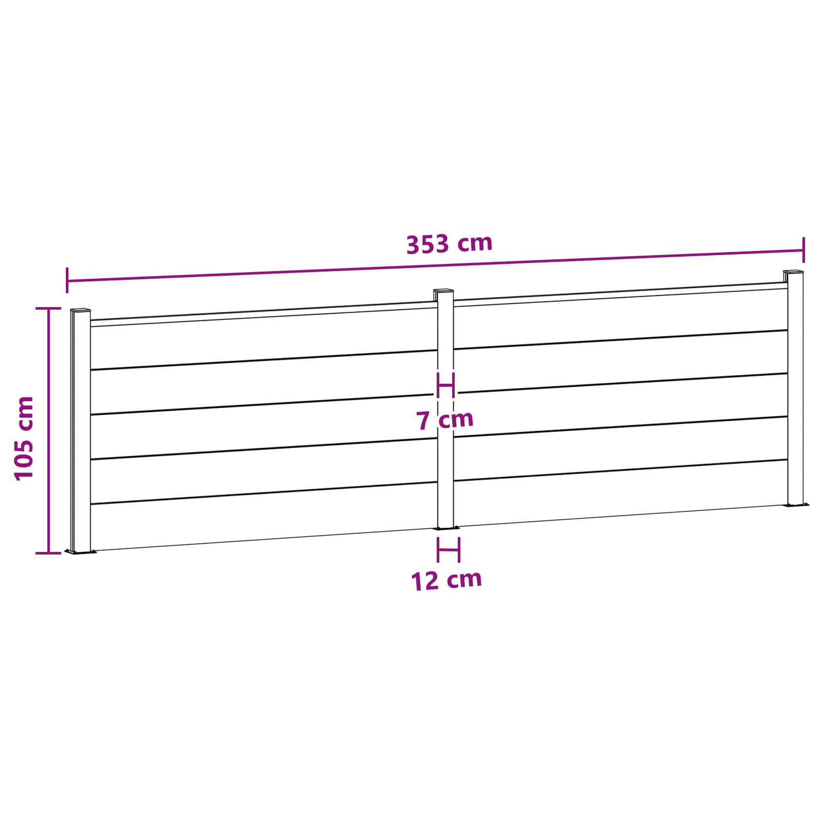 Panel ograde 2 pcs WPC i aluminij Smeđa