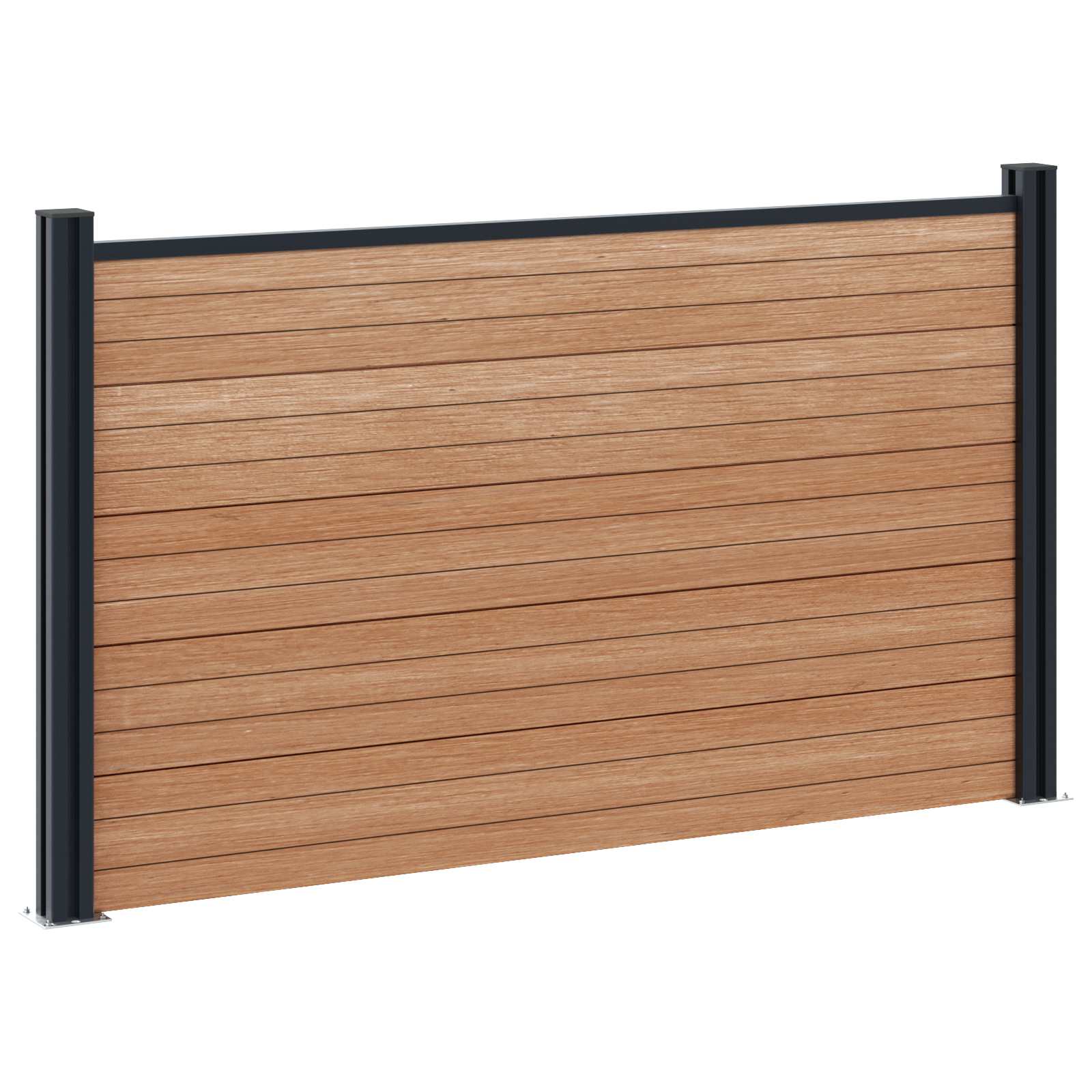 Panel ograde 3 pcs WPC i aluminij Smeđa